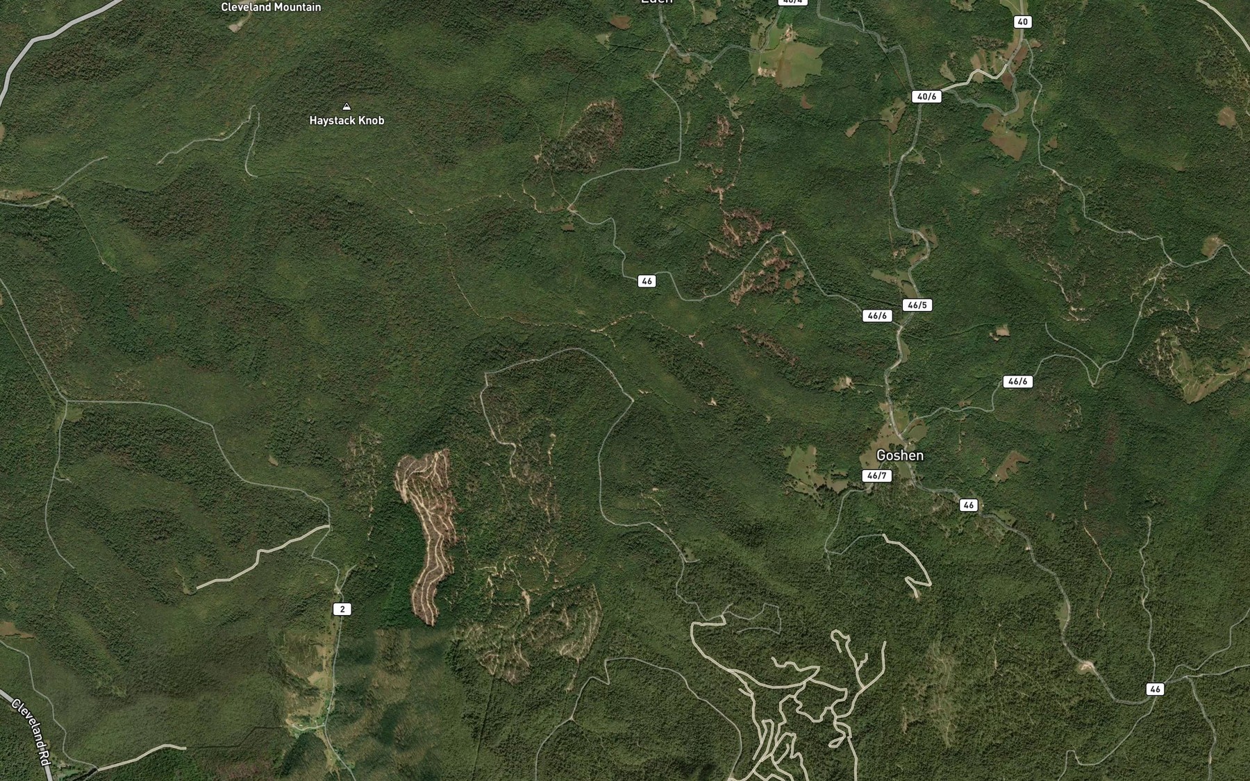 Satellite map of the Howell Fork