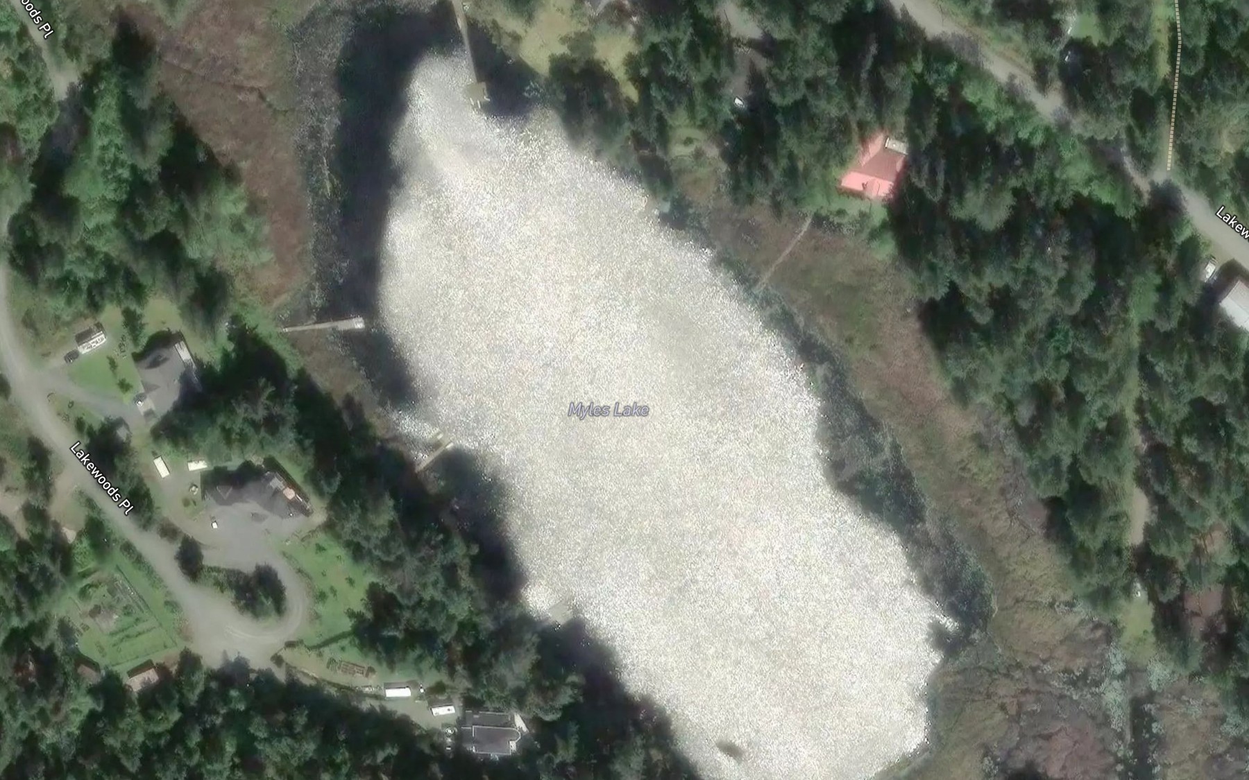 Satellite map of the Myles Lake