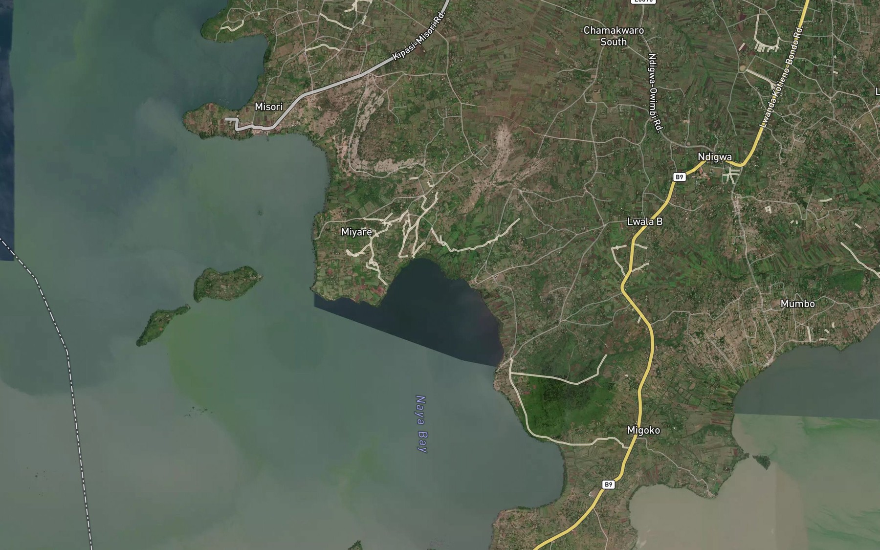 Satellite map of the Nyangoe