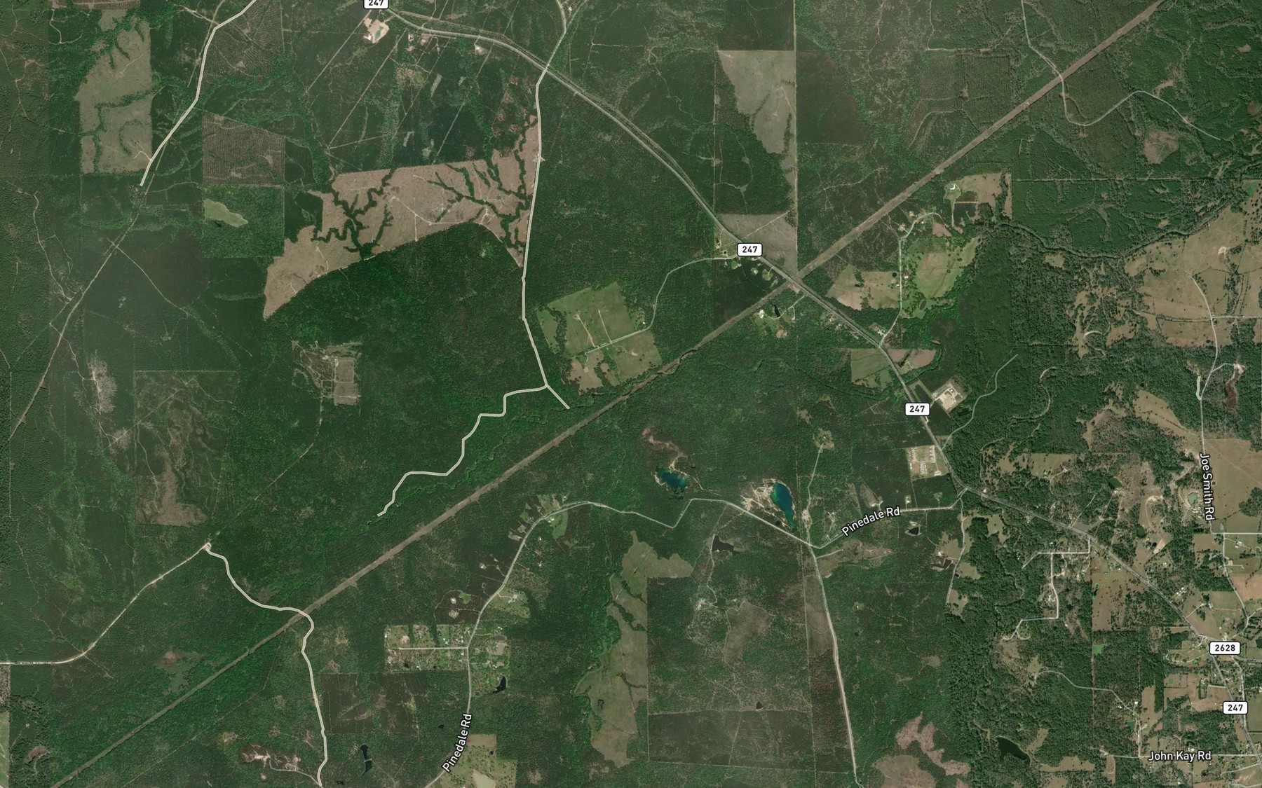 Satellite map of the Crabb Creek