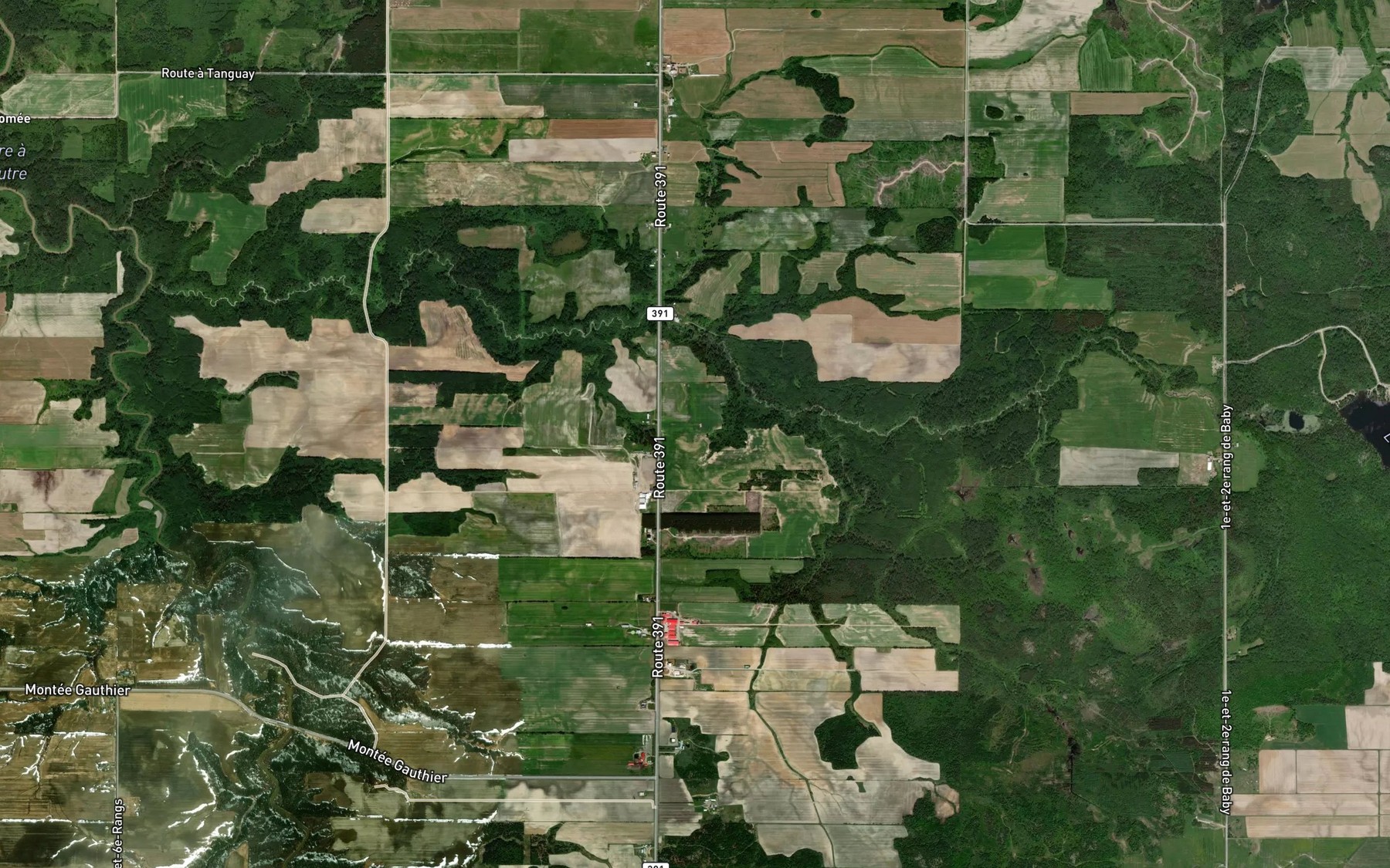 Satellite map of the Cours d'eau Falardeau-Cote