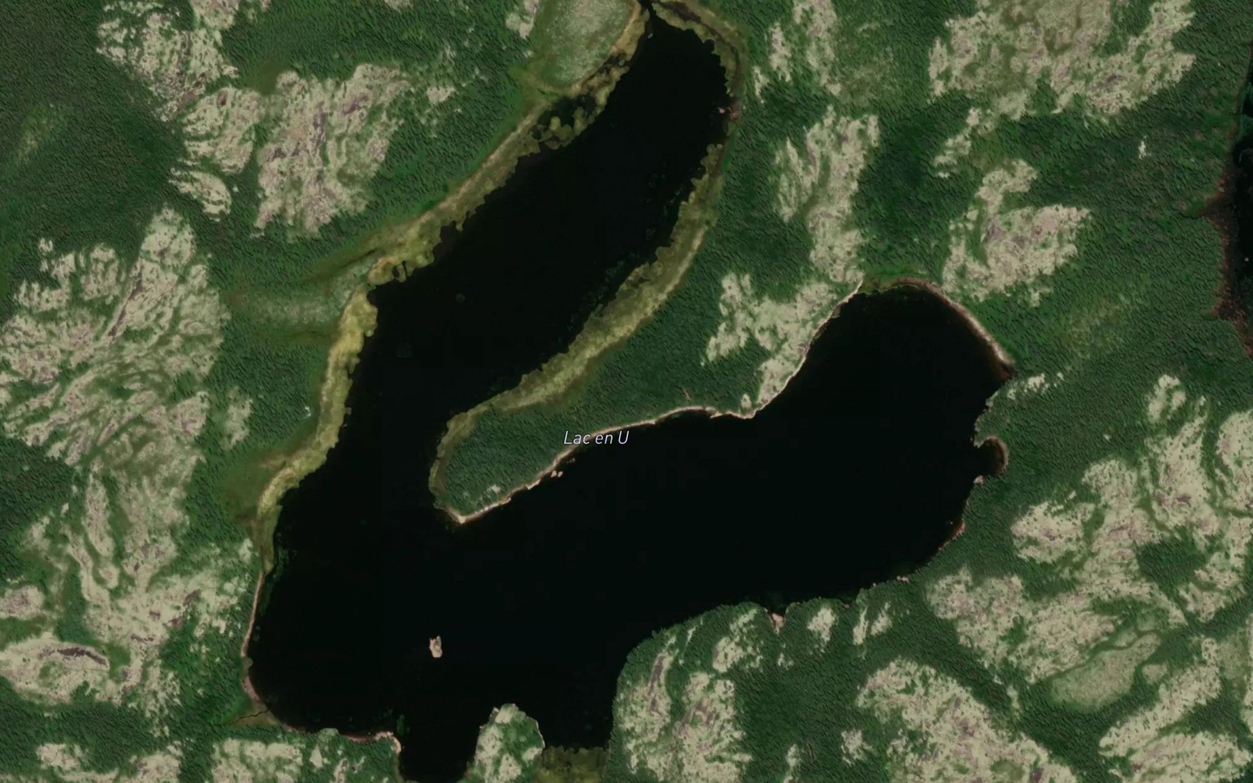 Satellite map of the Lac en U