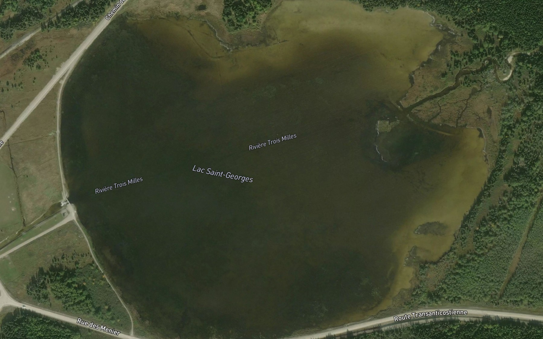 Satellite map of the Lac Saint-Georges