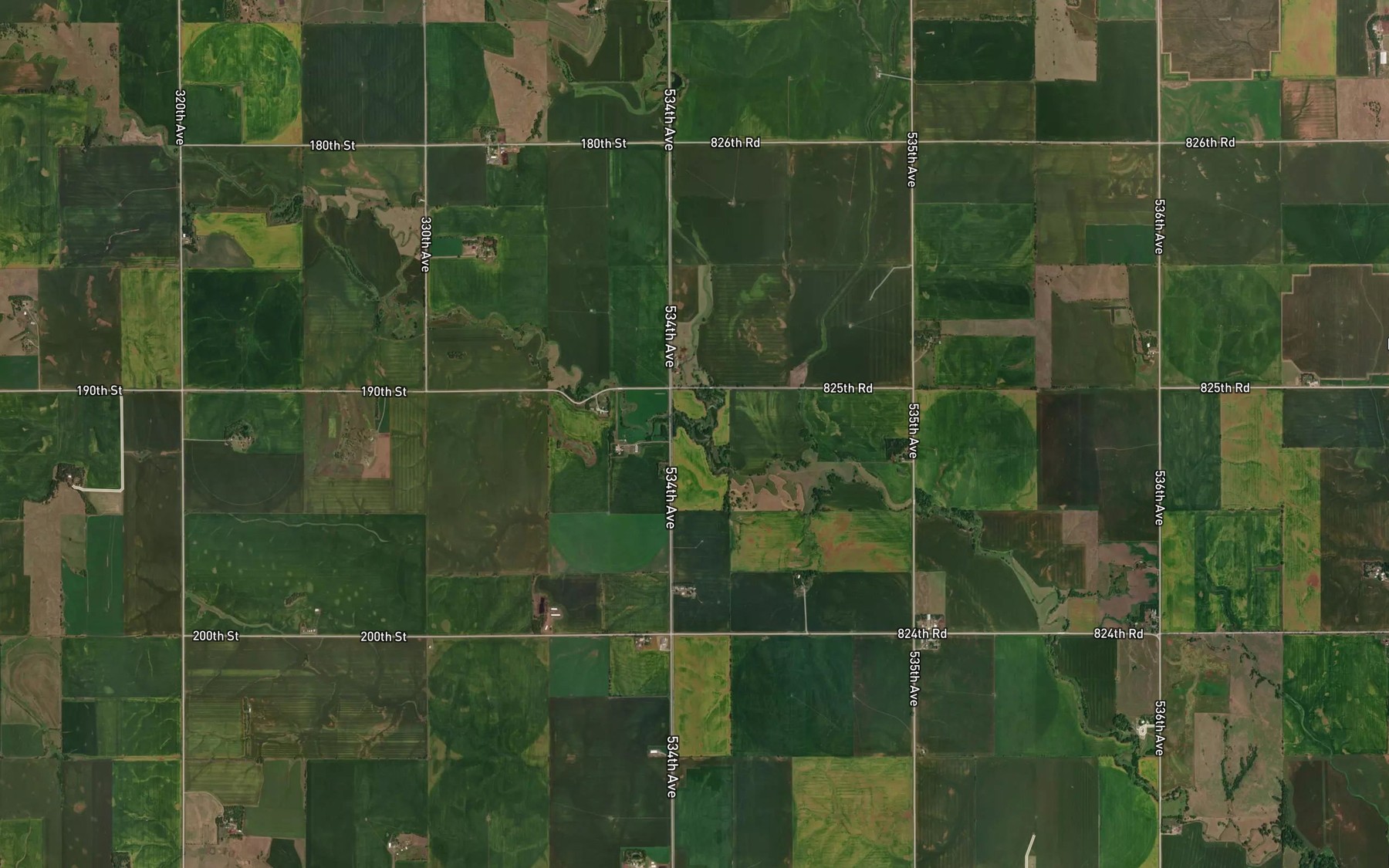 Satellite map of the North Shell Creek
