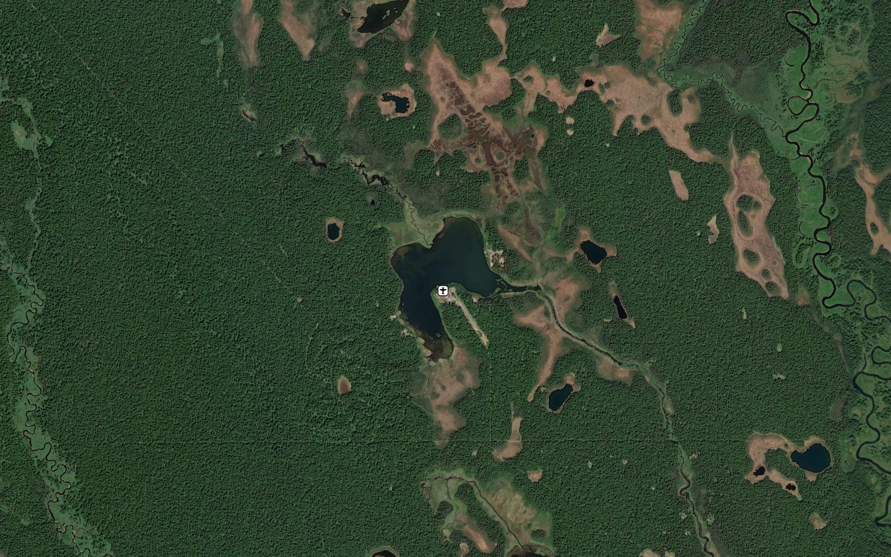 Satellite map of the Parker Lake