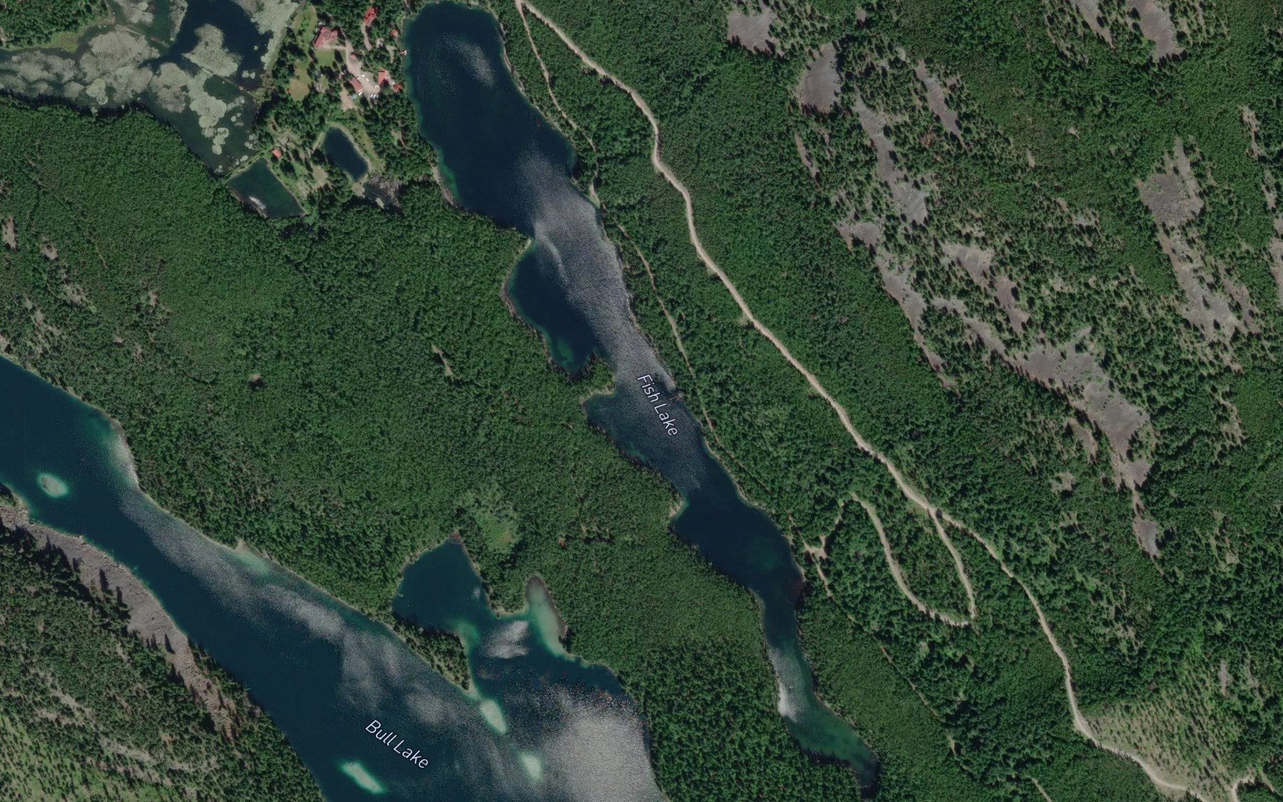 Satellite map of the Fish Lake