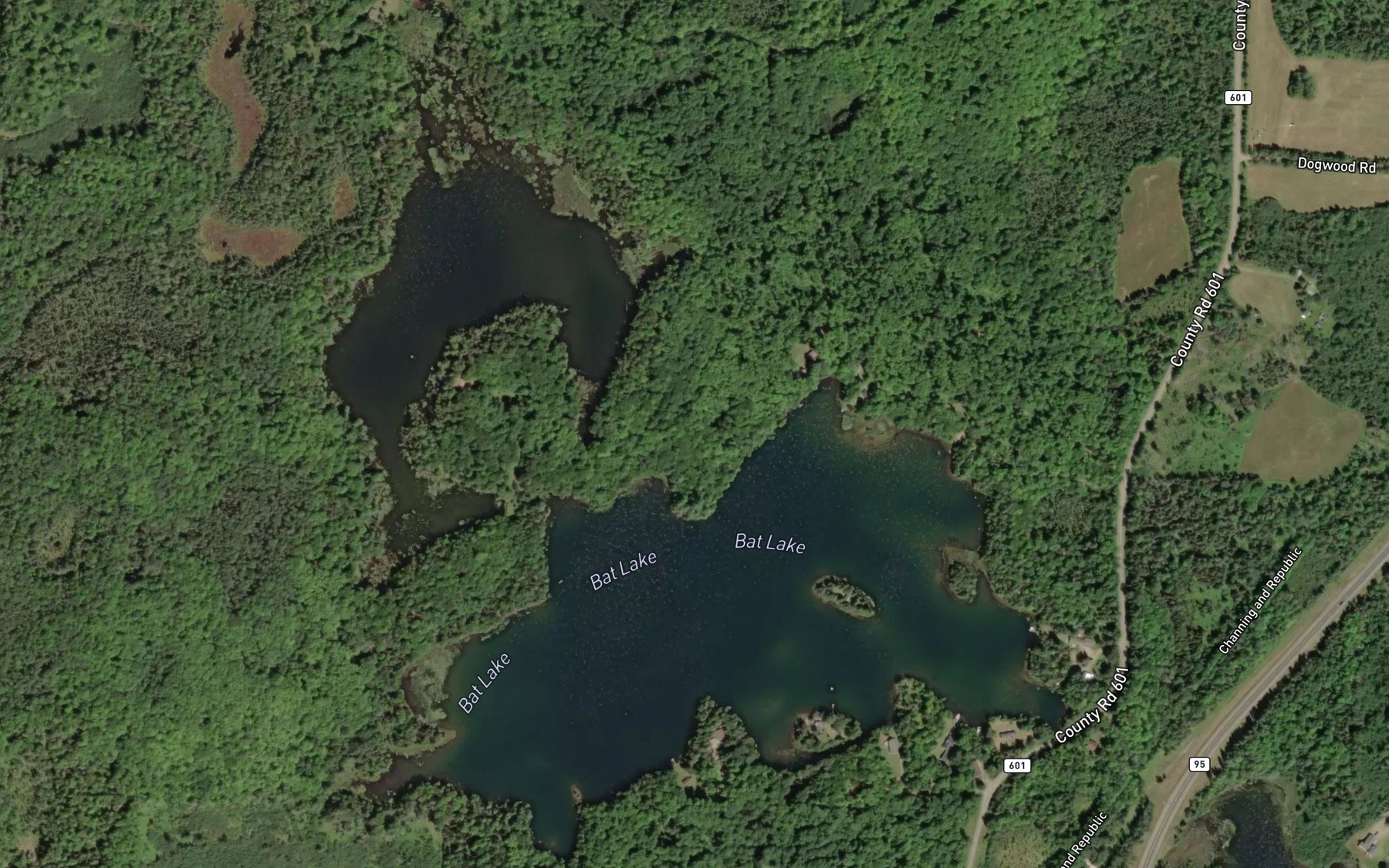 Satellite map of the Bat Lake