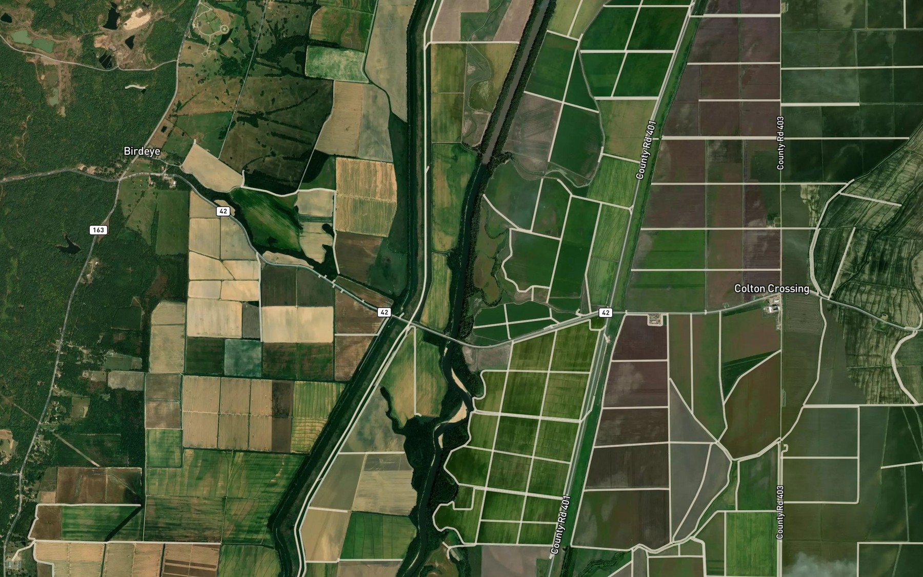 Satellite map of the Lindley Slough