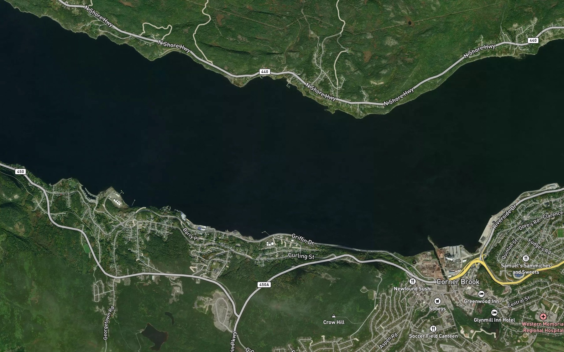 Satellite map of the Church Cove