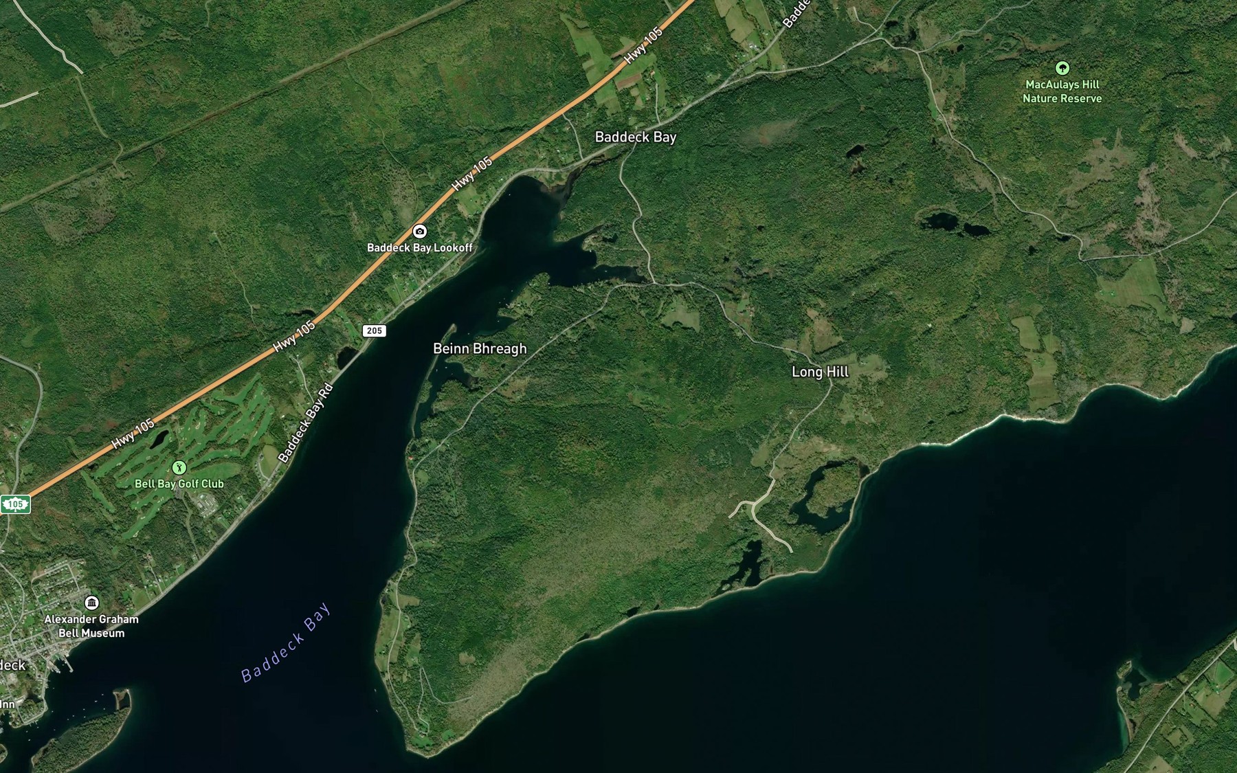 Satellite map of the Herring Cove