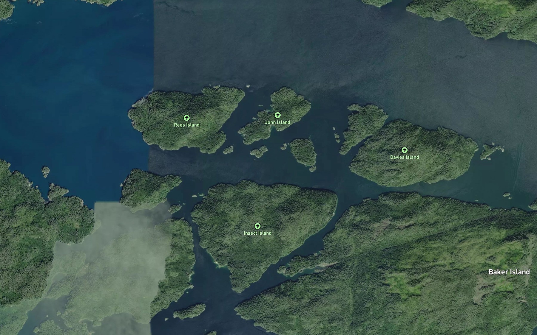 Satellite map of the Indian Passage