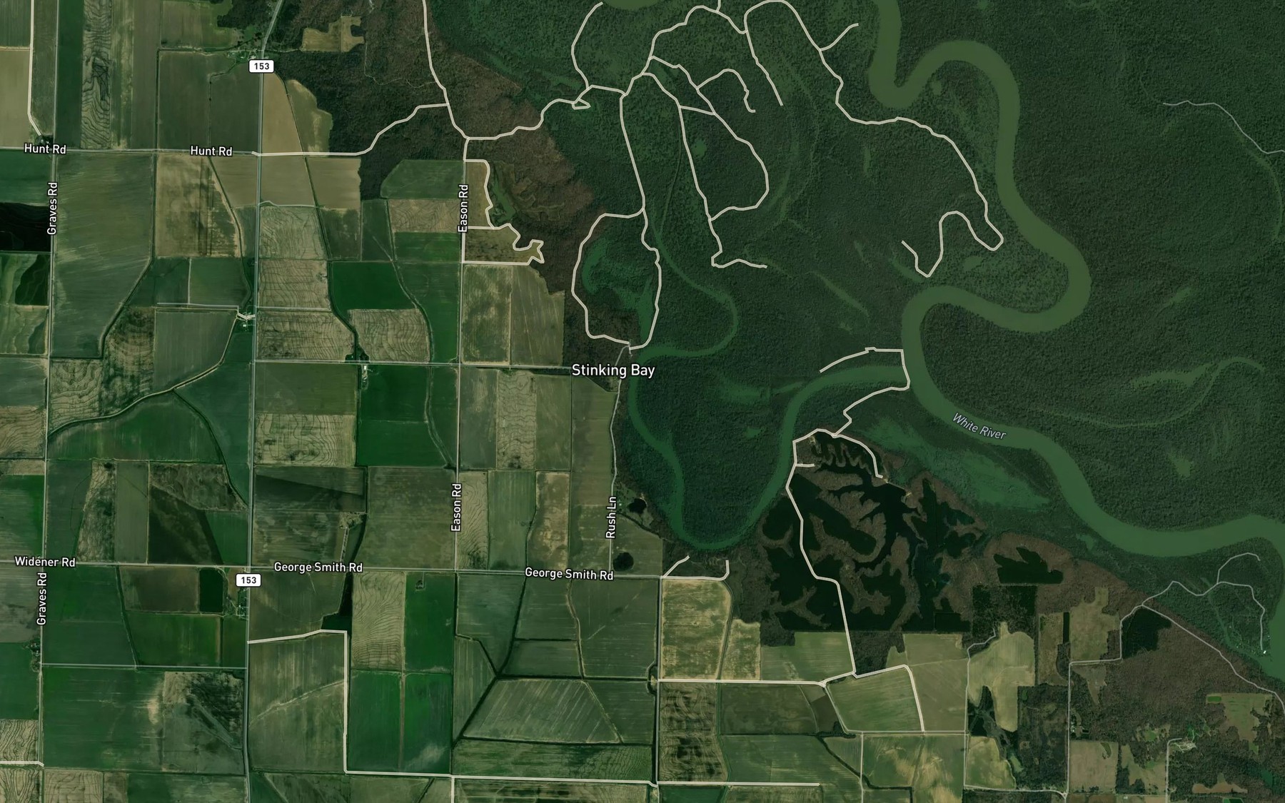 Satellite map of the Stinking Bay