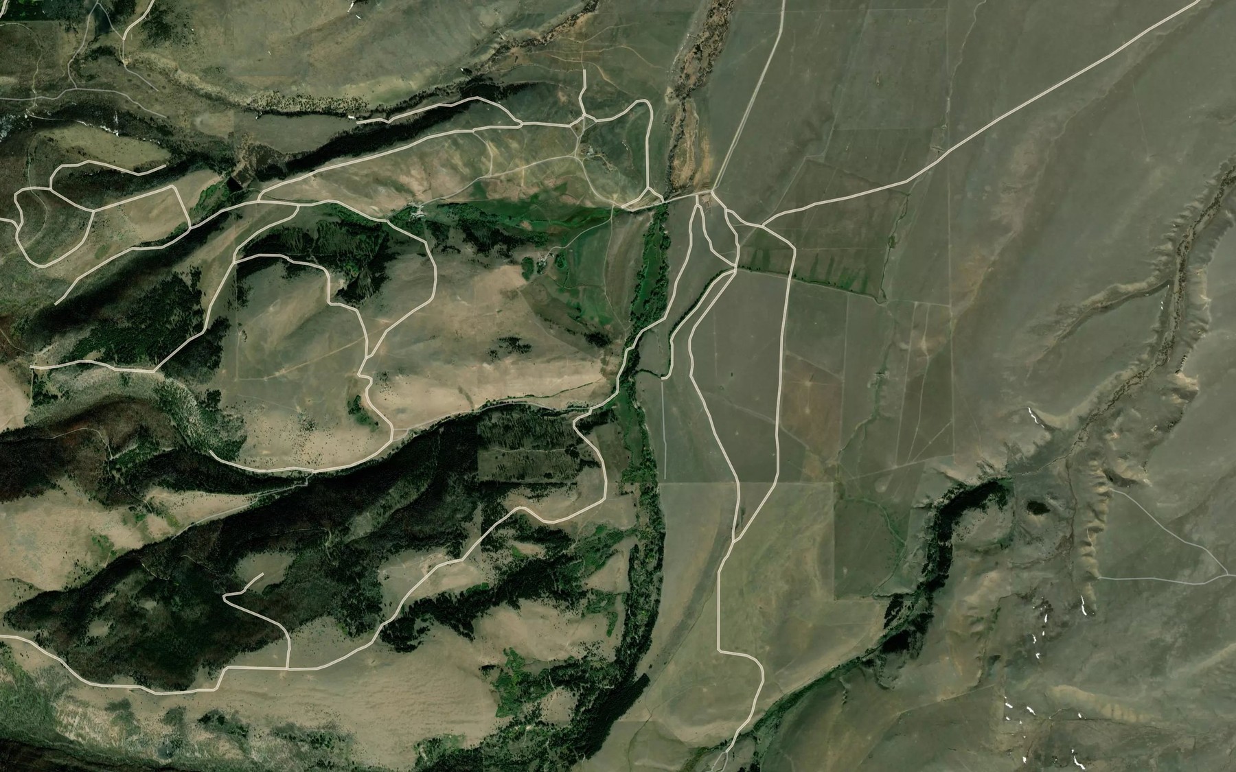 Satellite map of the Atlanta Creek