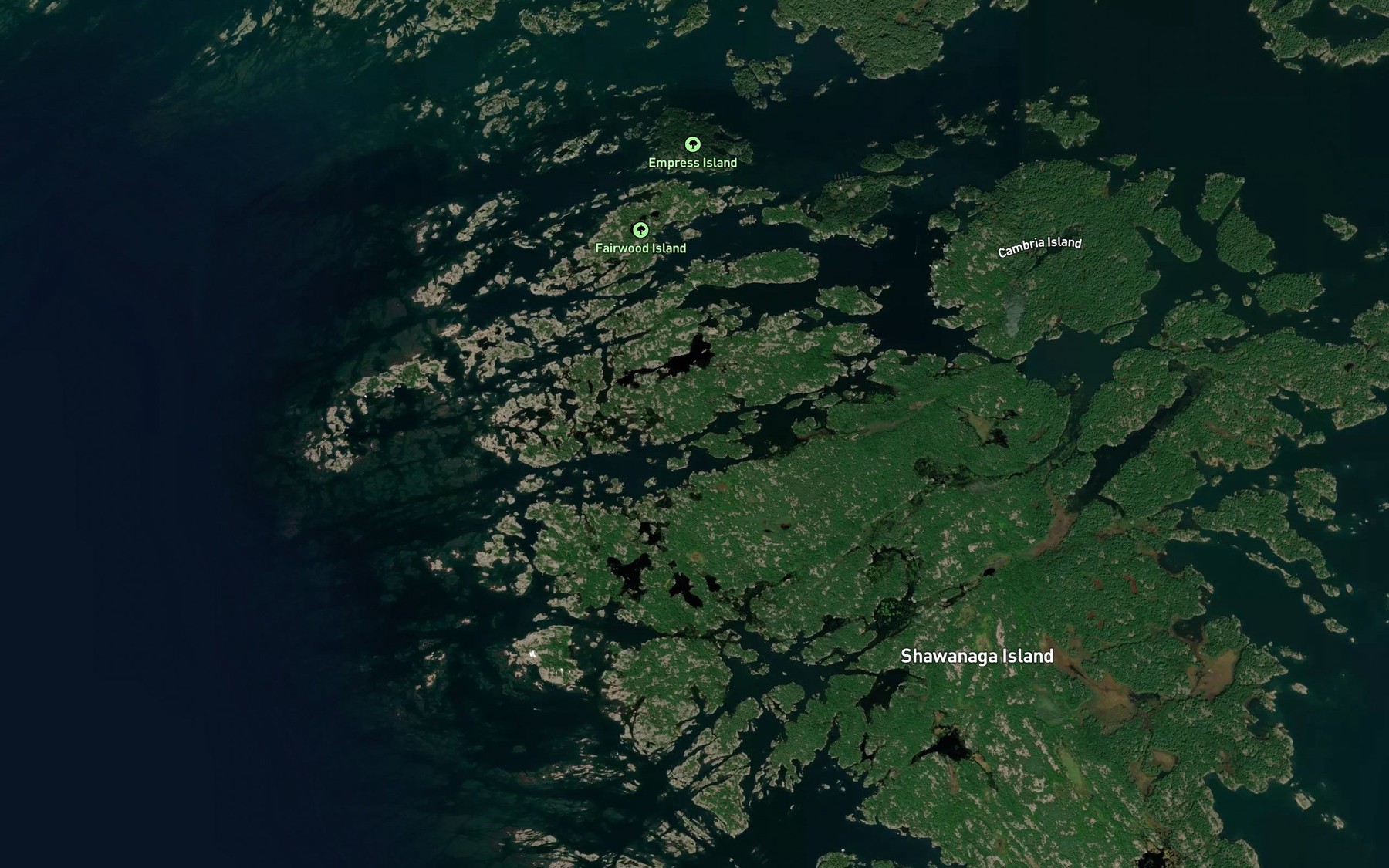 Satellite map of the Hemlock Channel