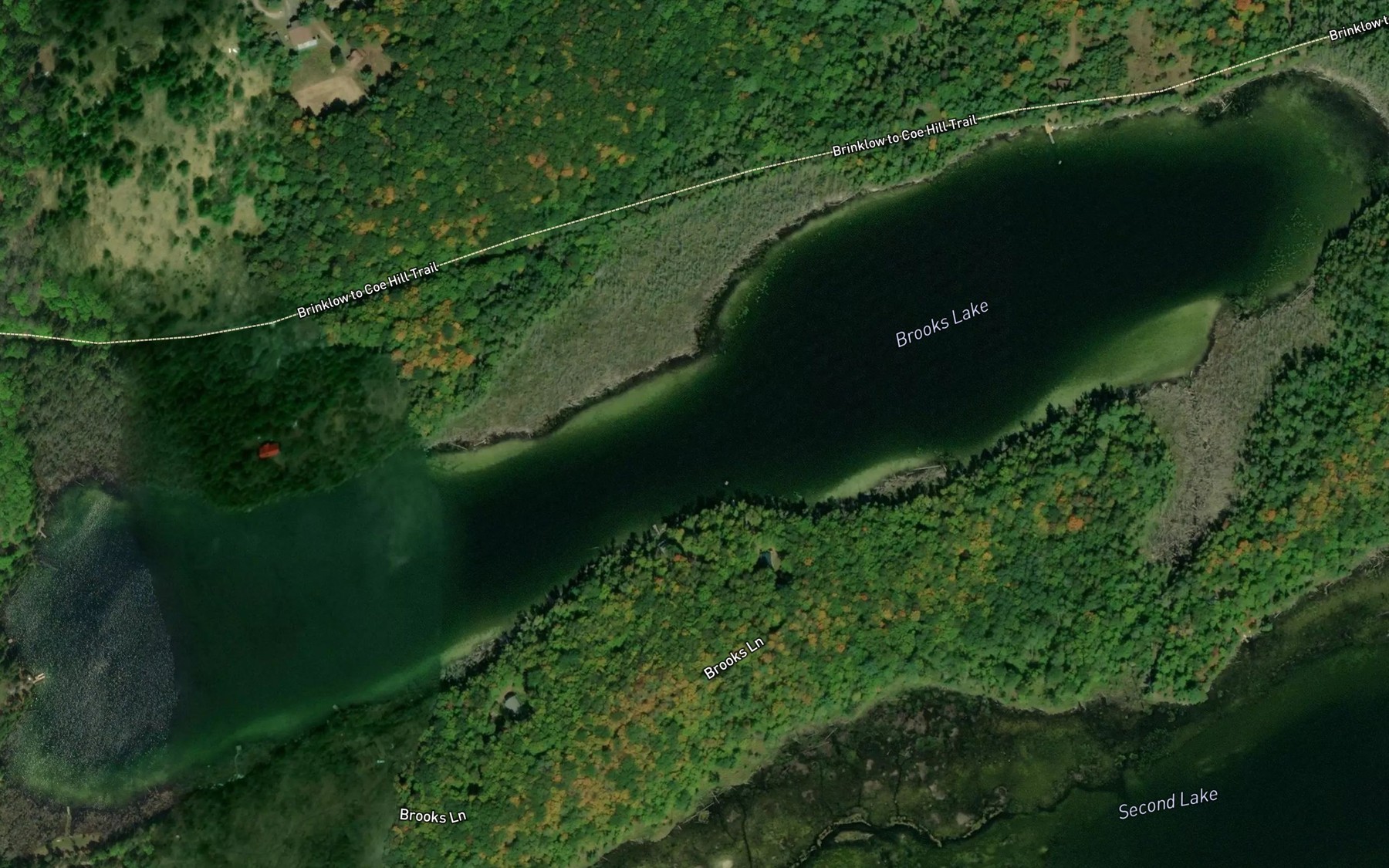 Satellite map of the Brooks Lake