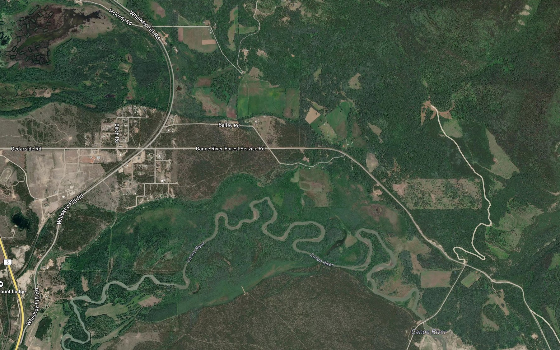 Satellite map of the McKirdy Creek