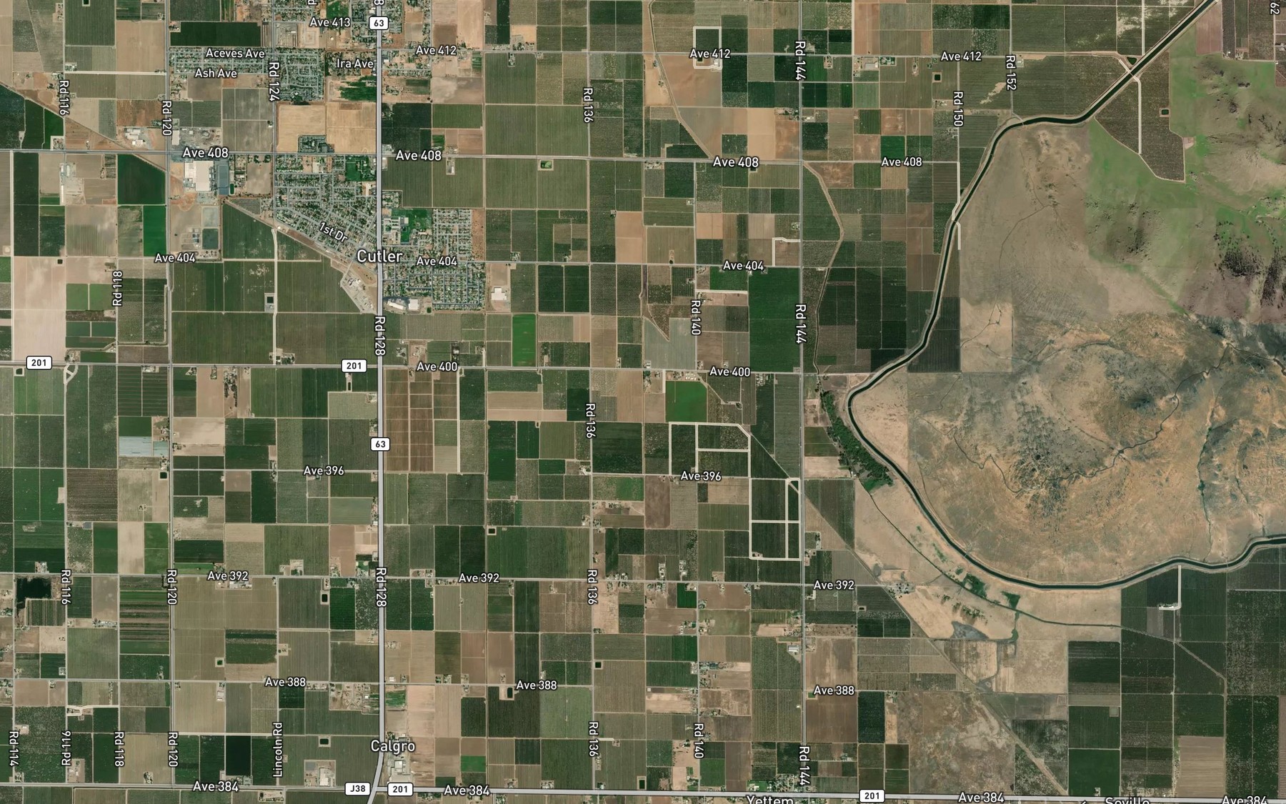 Satellite map of the Loper Ditch