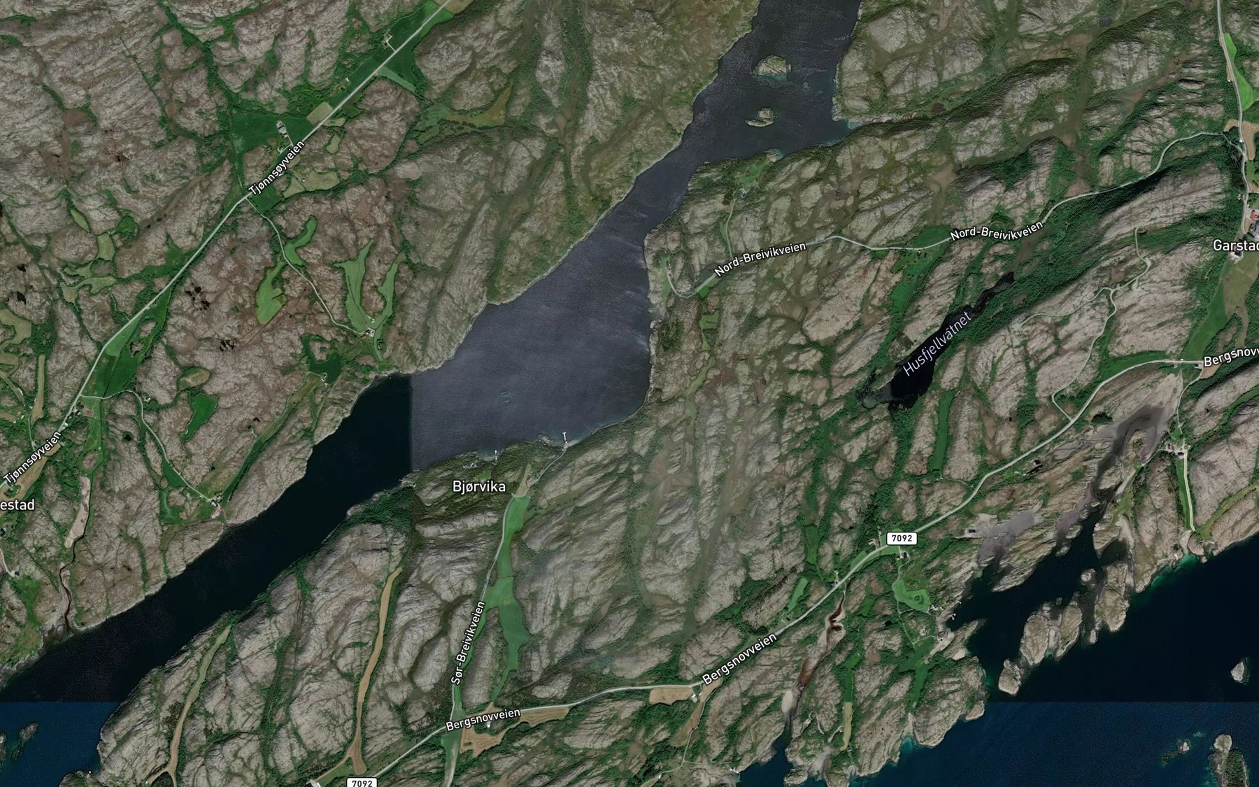 Satellite map of the Breidvika