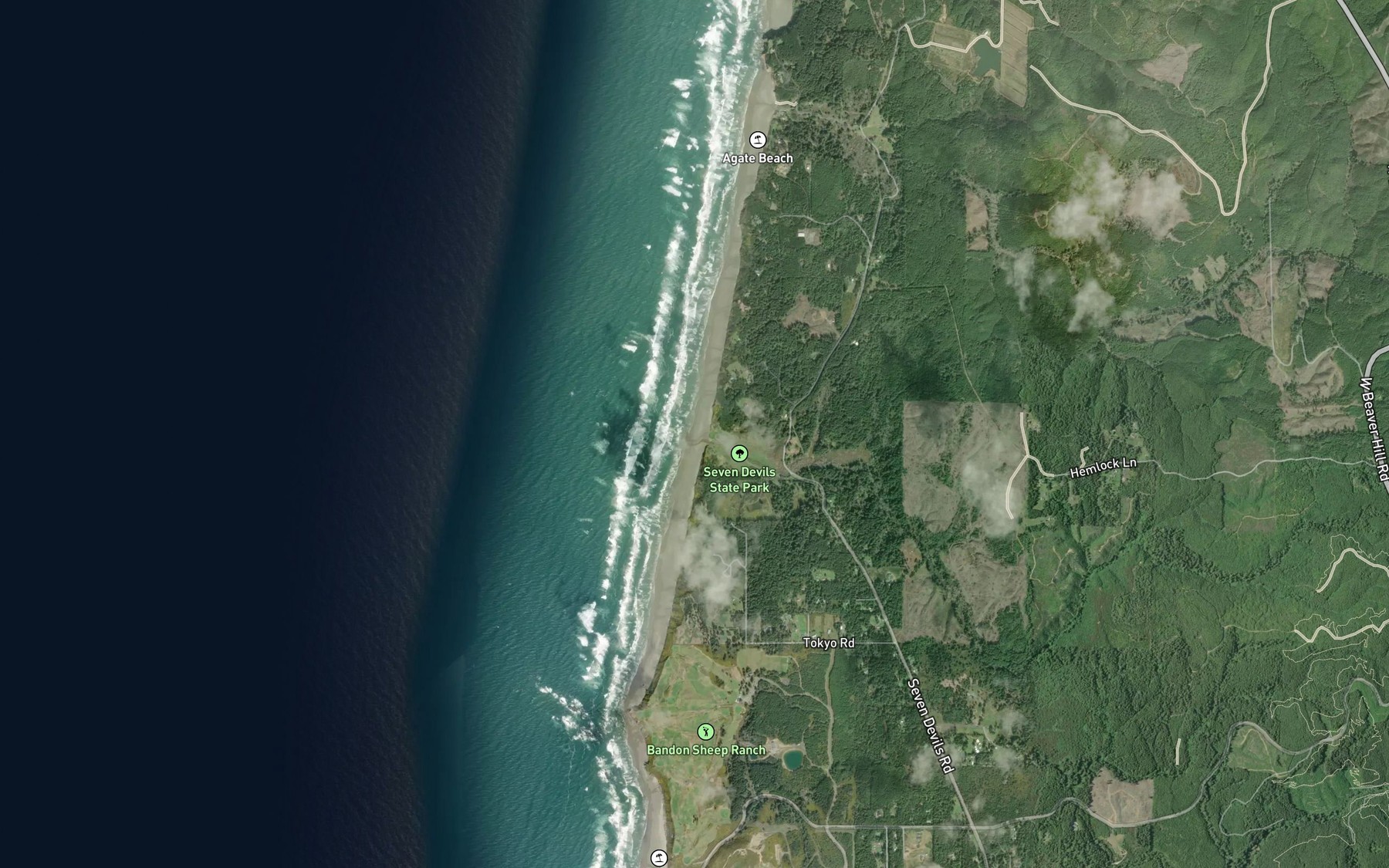 Satellite map of the Twomile Creek