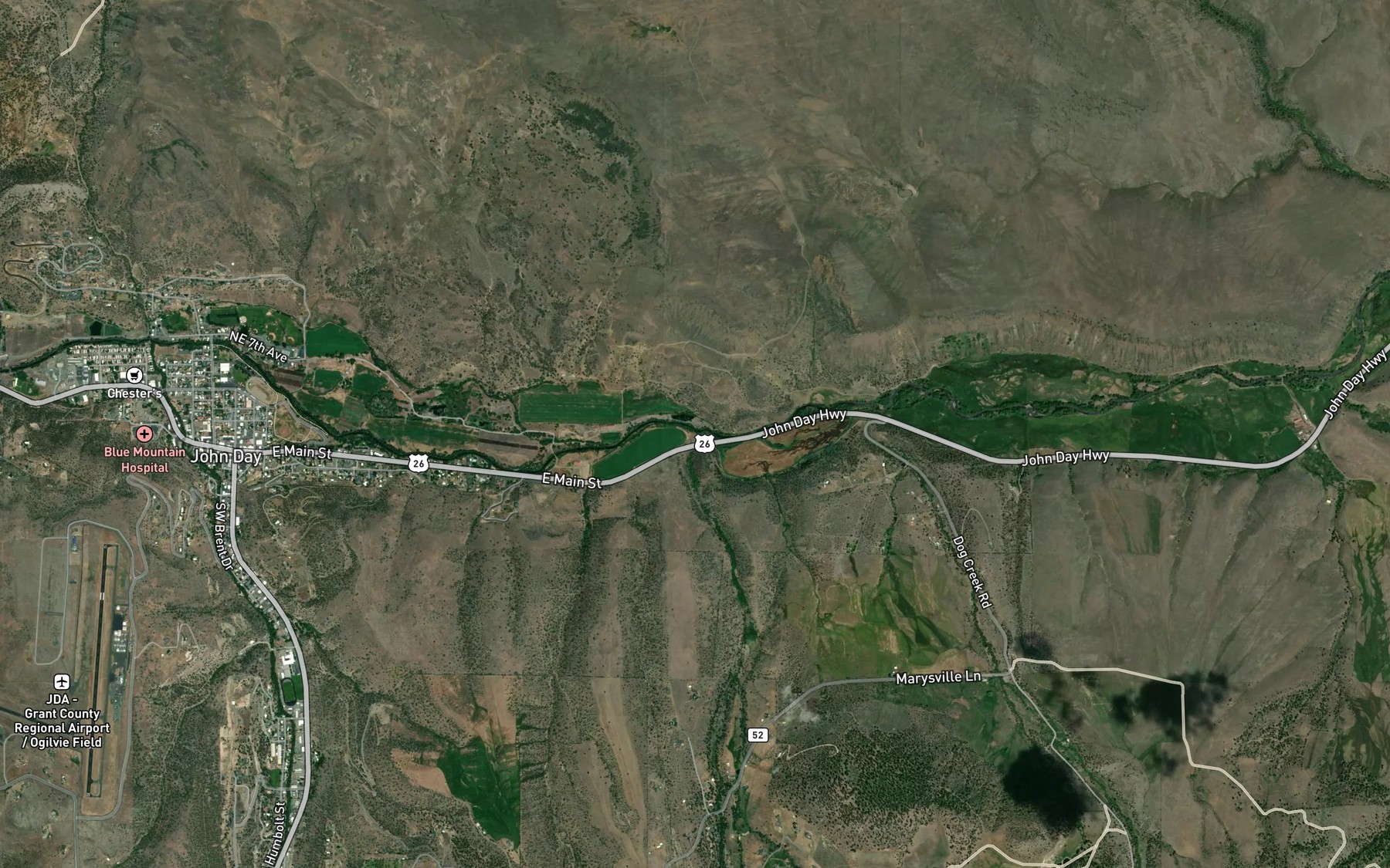 Satellite map of the Little Pine Creek