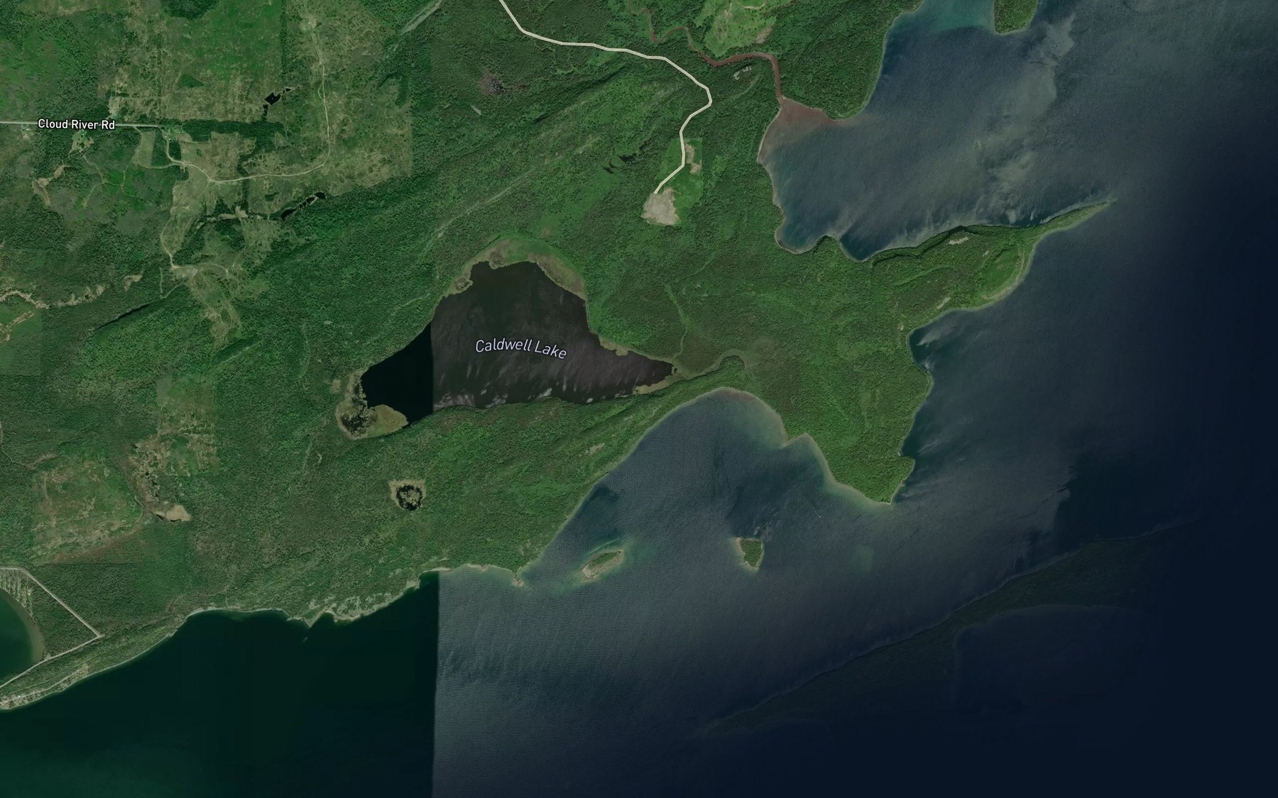 Satellite map of the Crystal Bay