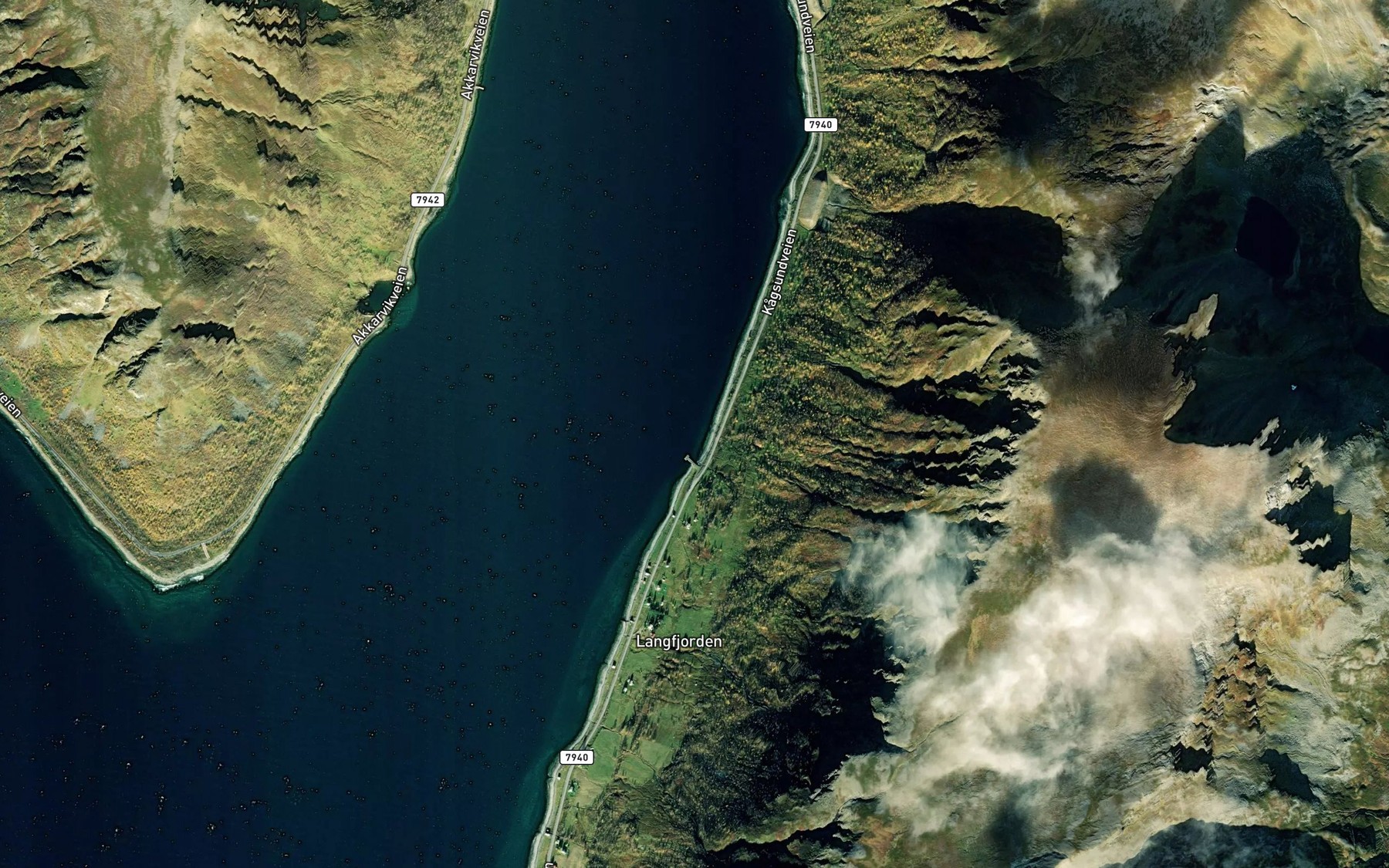 Satellite map of the Stakeromnnbukta