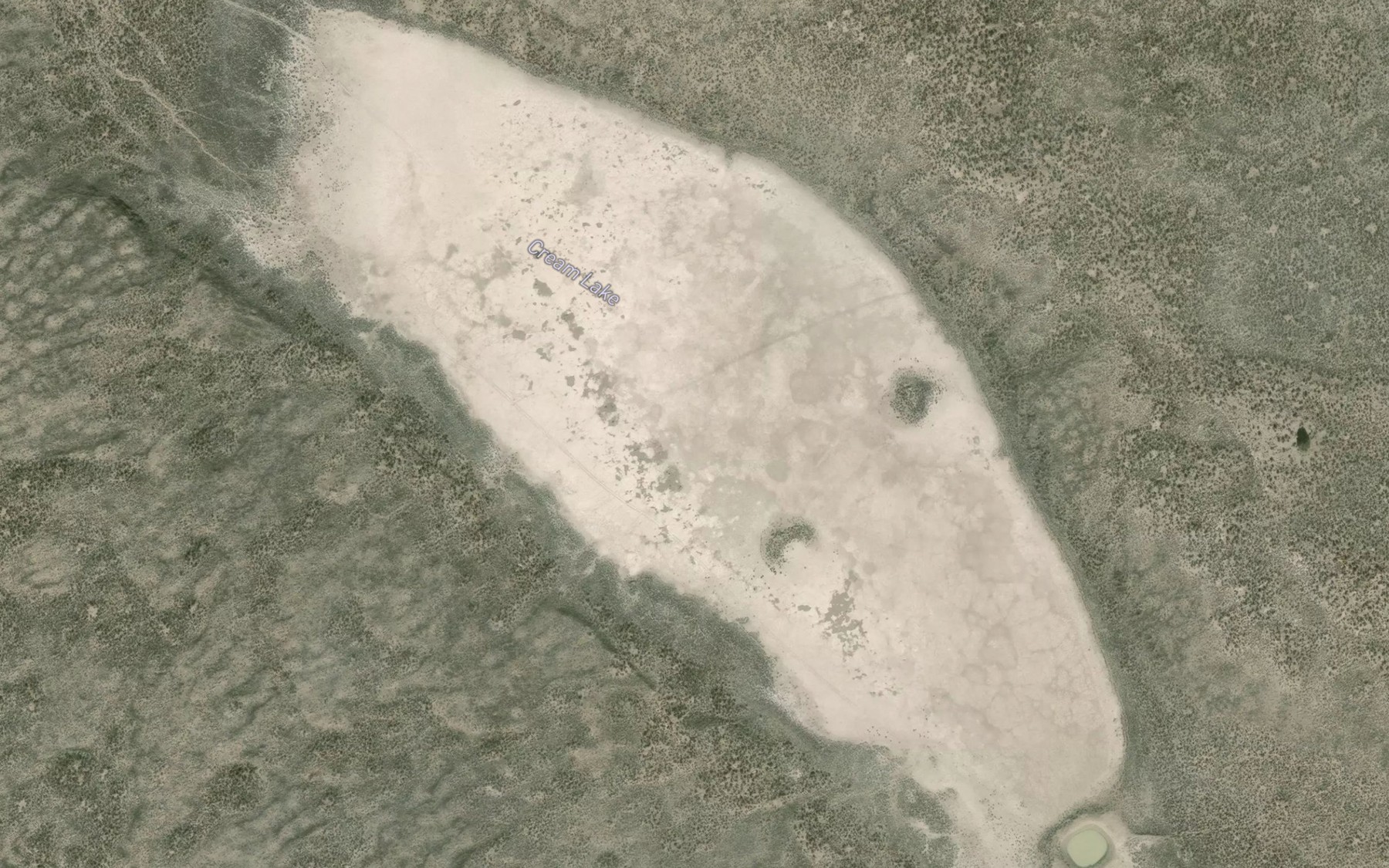 Satellite map of the Cream Lake