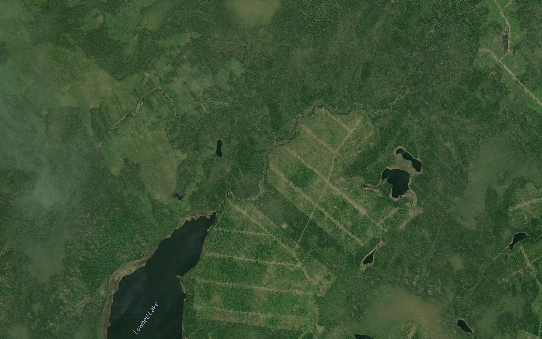 Satellite map of the Lowbell Creek