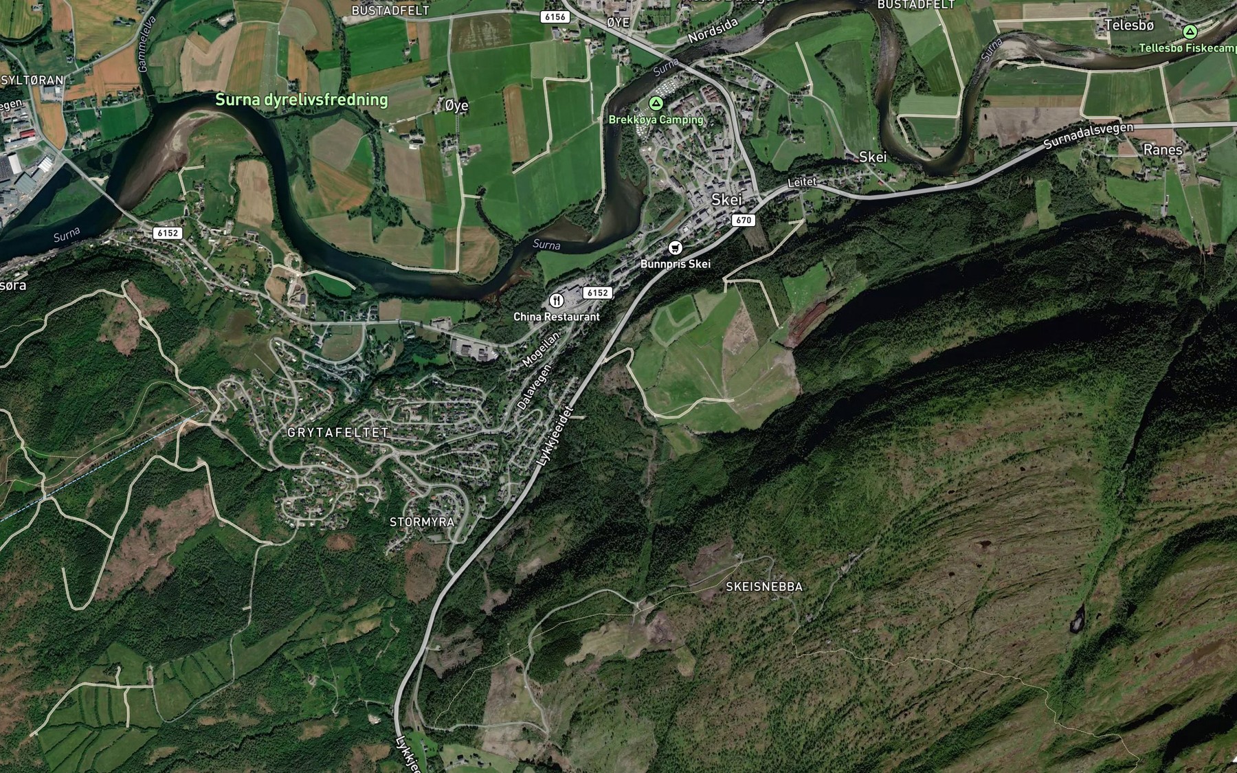 Satellite map of the Monabekken