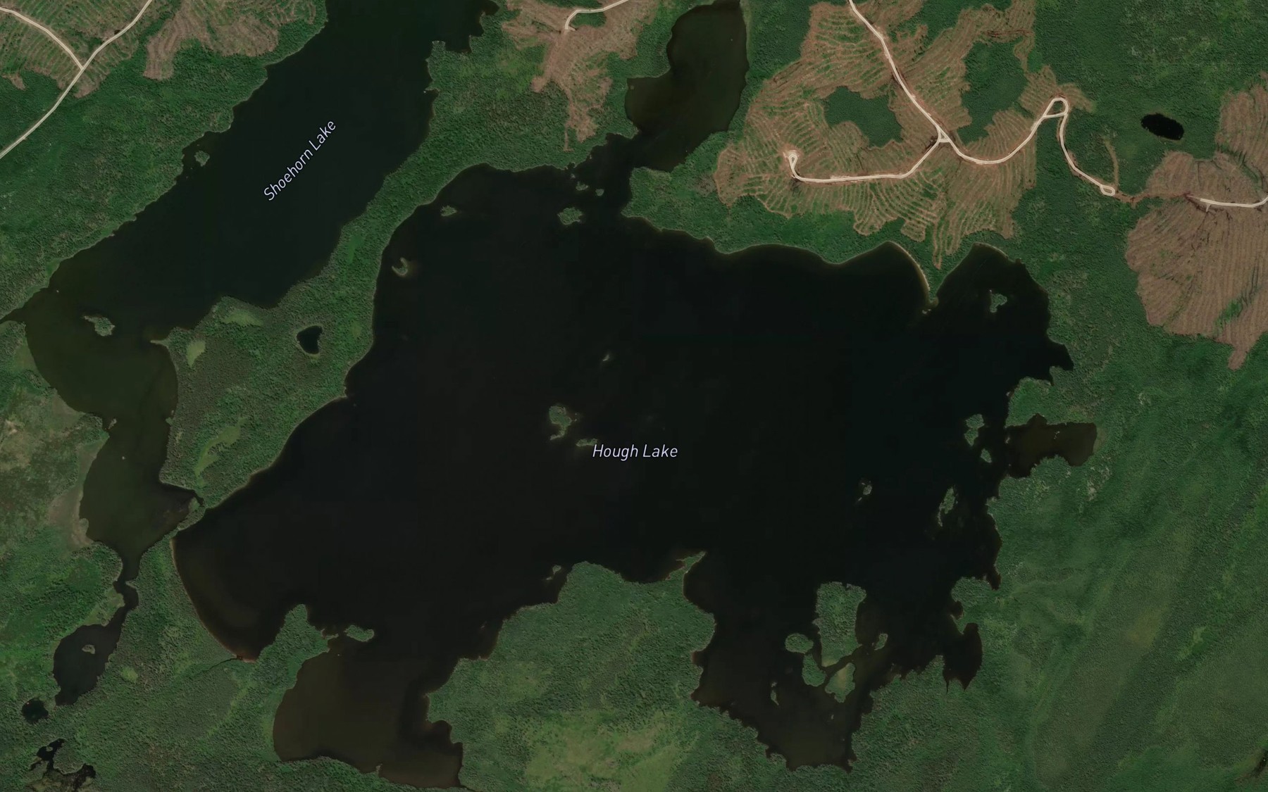 Satellite map of the Hough Lake