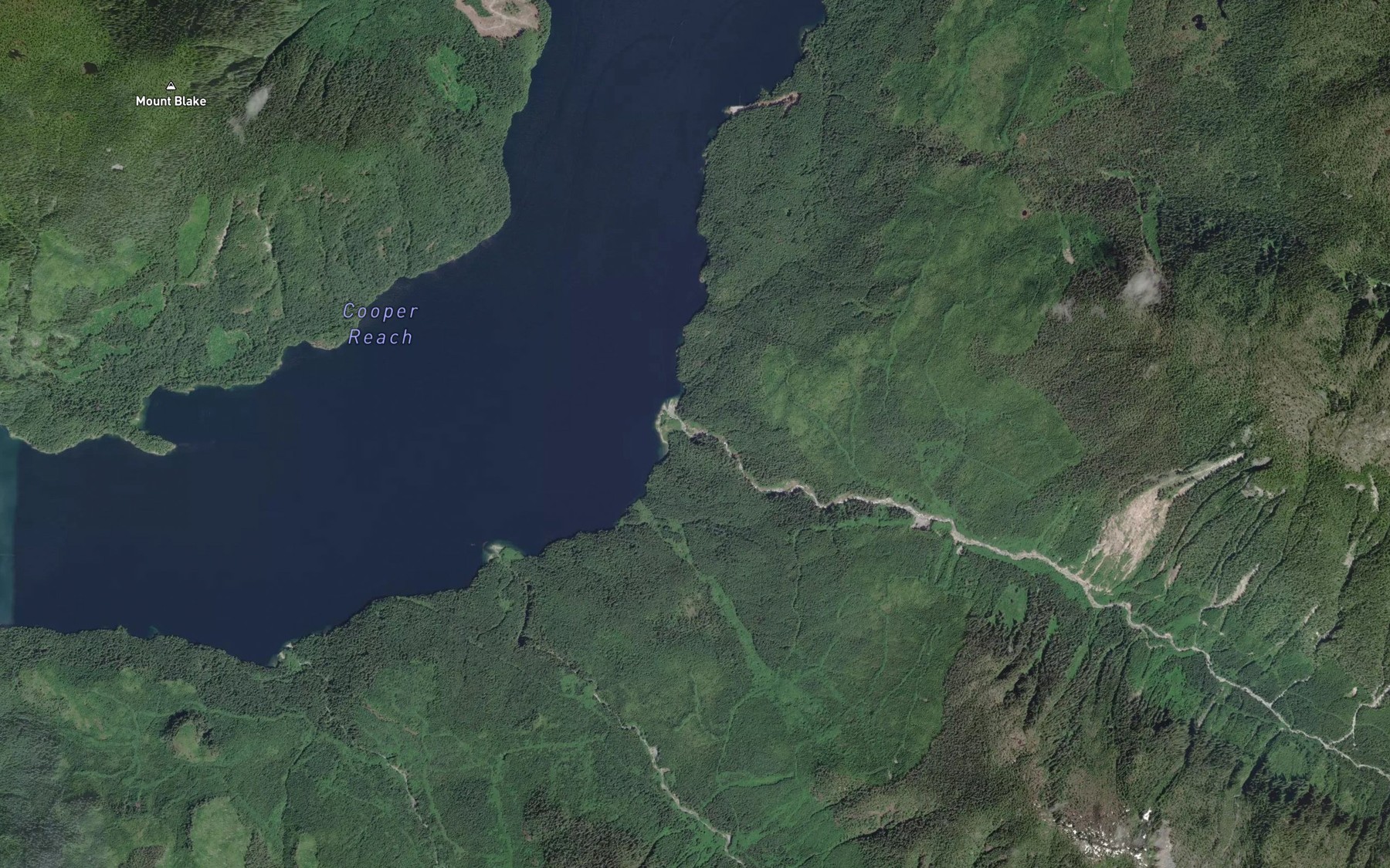 Satellite map of the Wickson Creek
