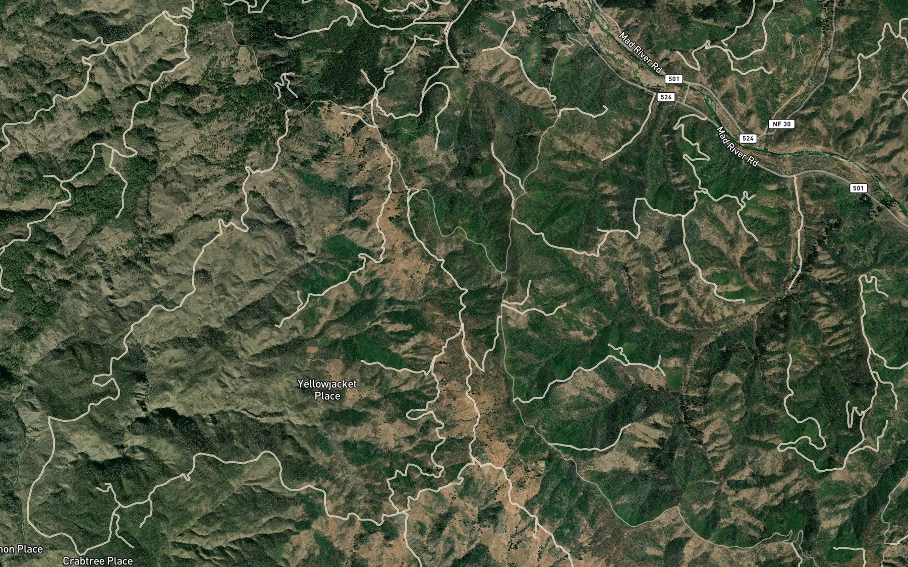 Satellite map of the Wiregrass Spring