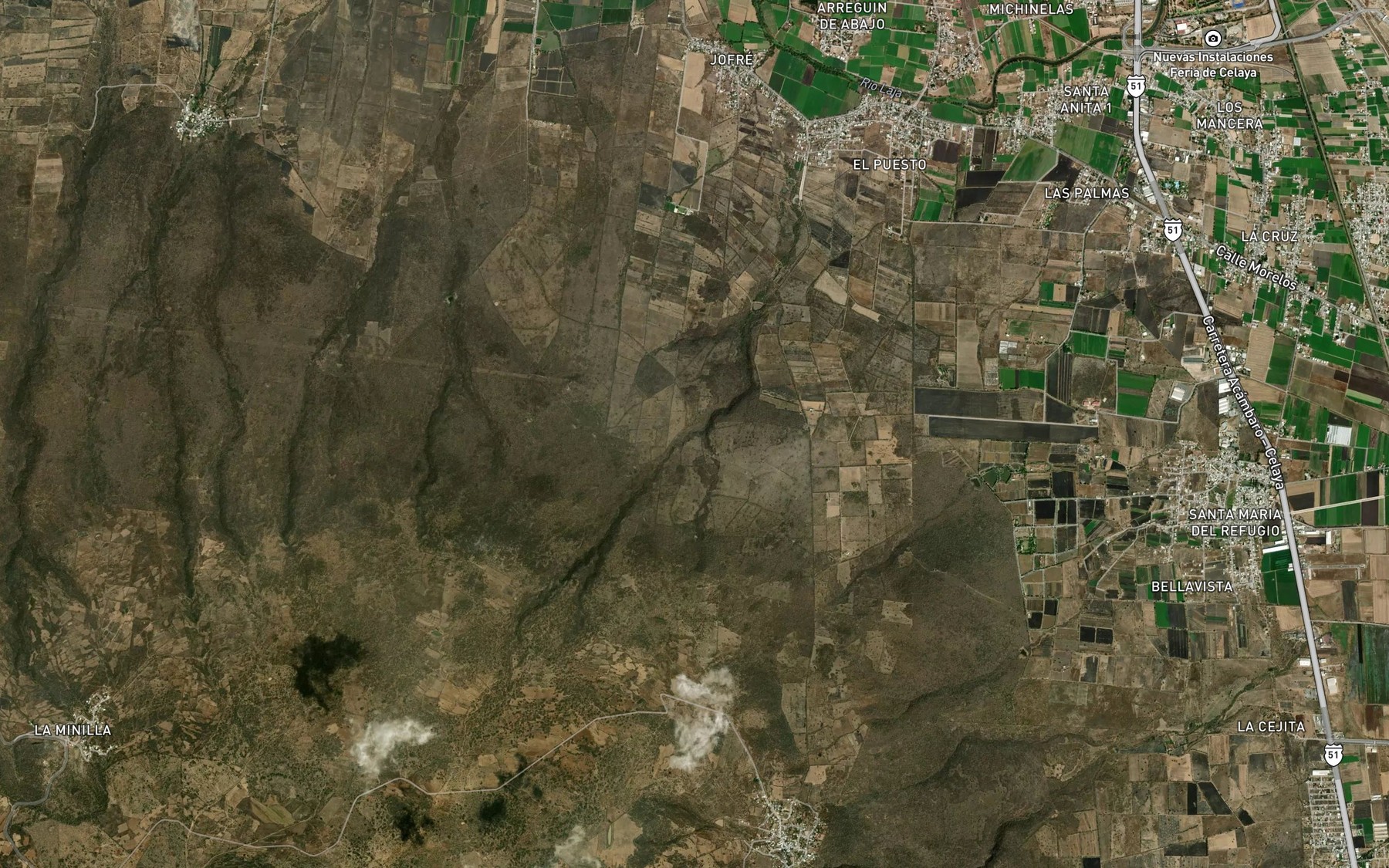 Satellite map of the Barranca Honda