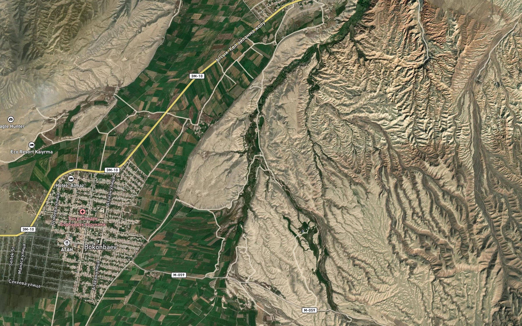 Satellite map of the Akterek