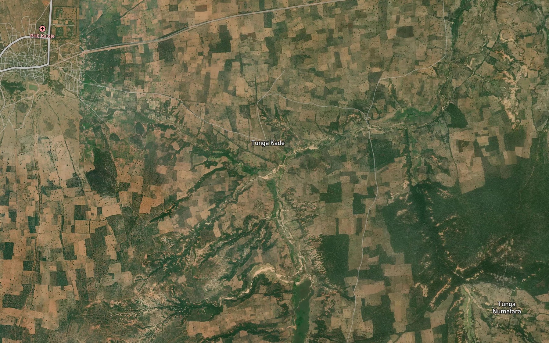 Satellite map of the River Kwantare