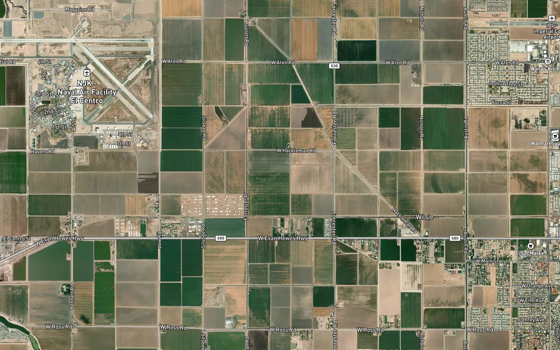 Satellite map of the Eucalyptus Five Drain