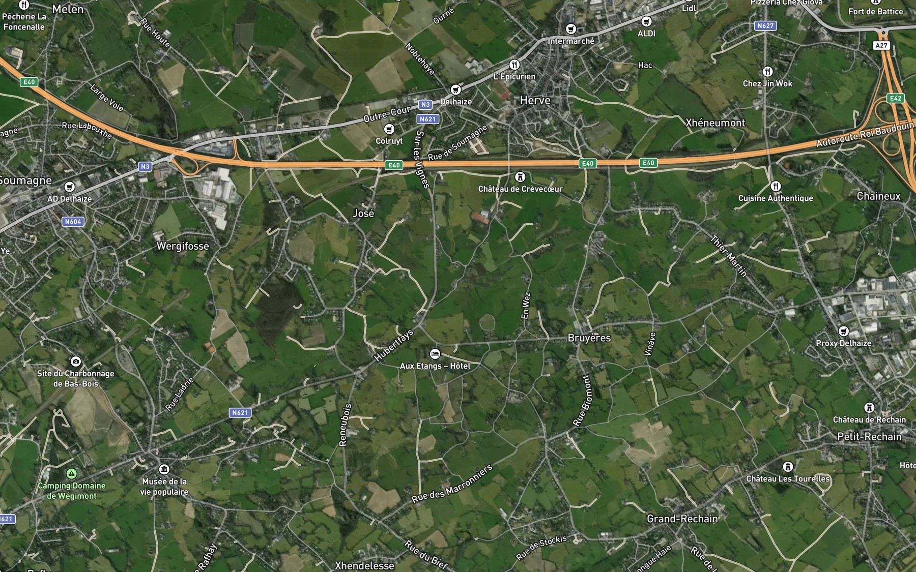 Satellite map of the Ruisseau du Hac
