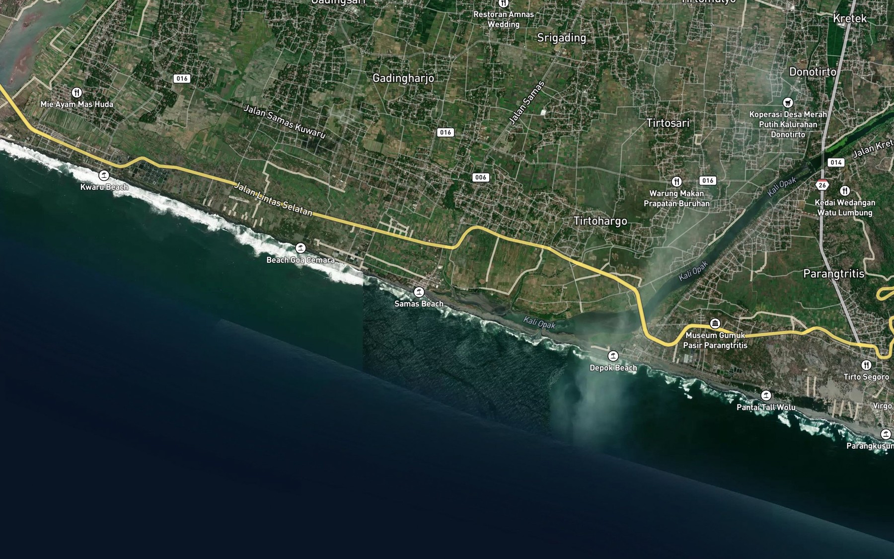 Satellite map of the Kali Winingo Ked