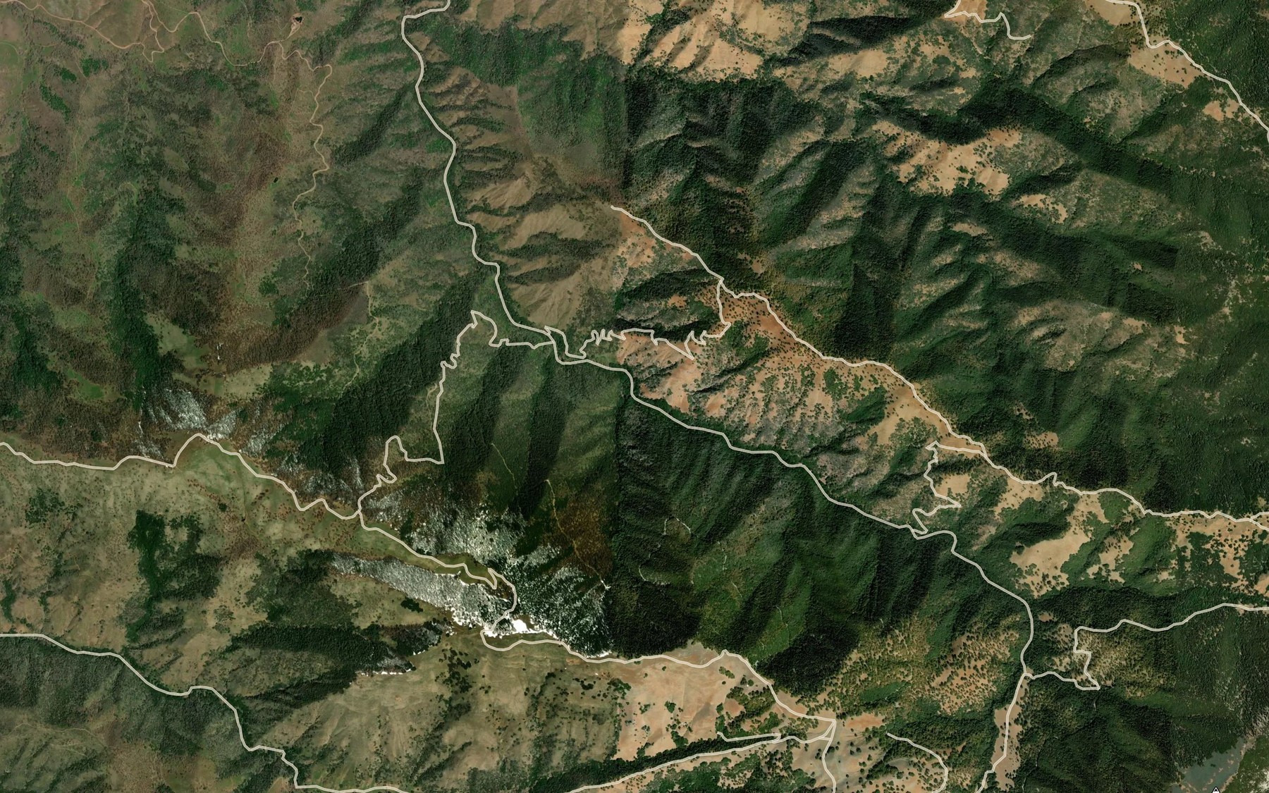 Satellite map of the Witch Creek