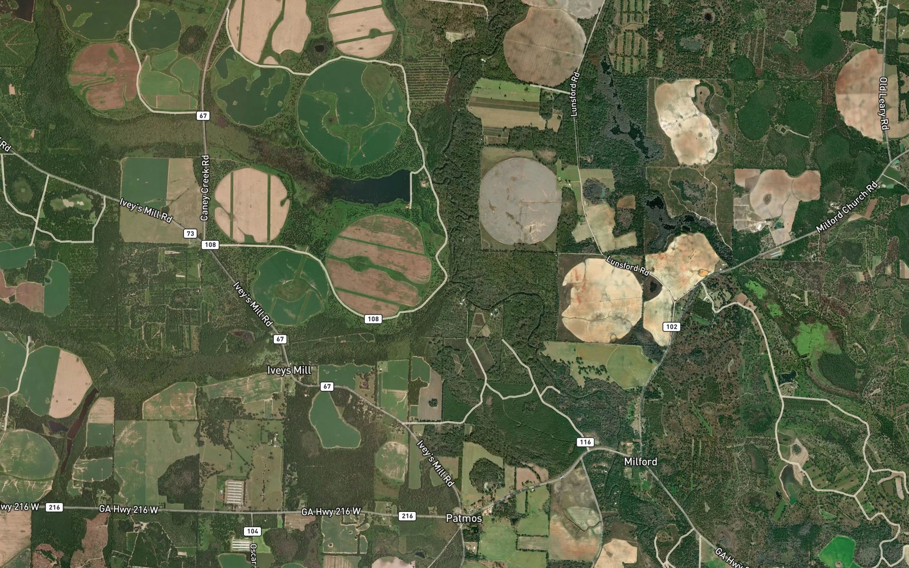 Satellite map of the Mill Creek