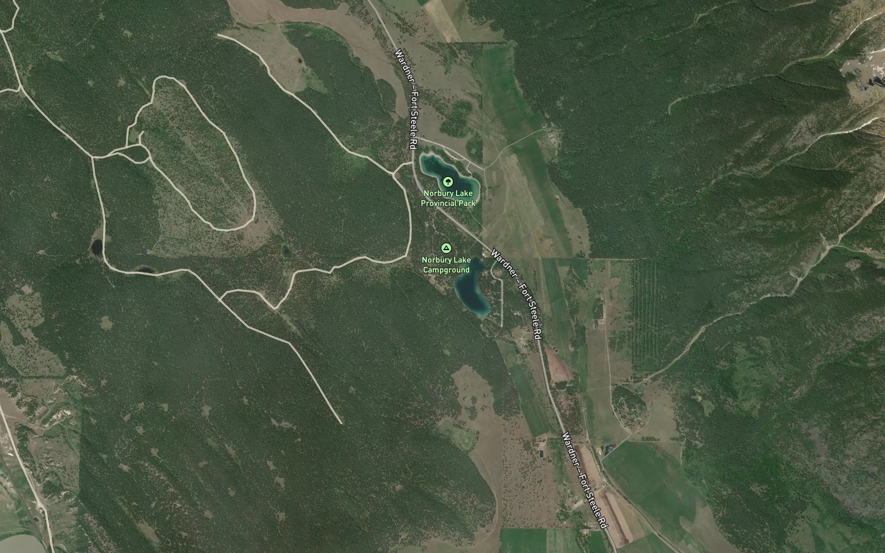 Satellite map of the Norbury Lakes