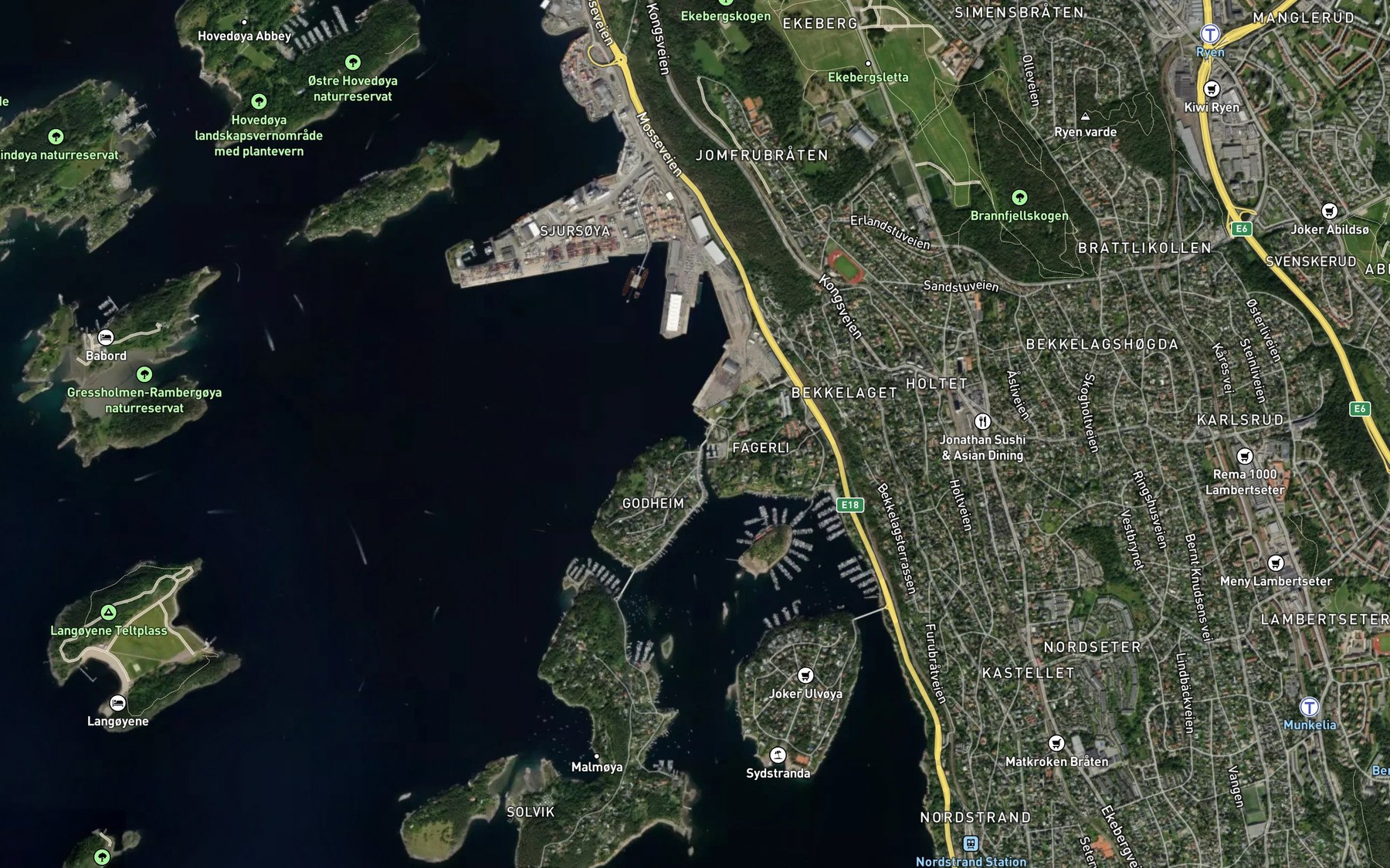 Satellite map of the Ormsund