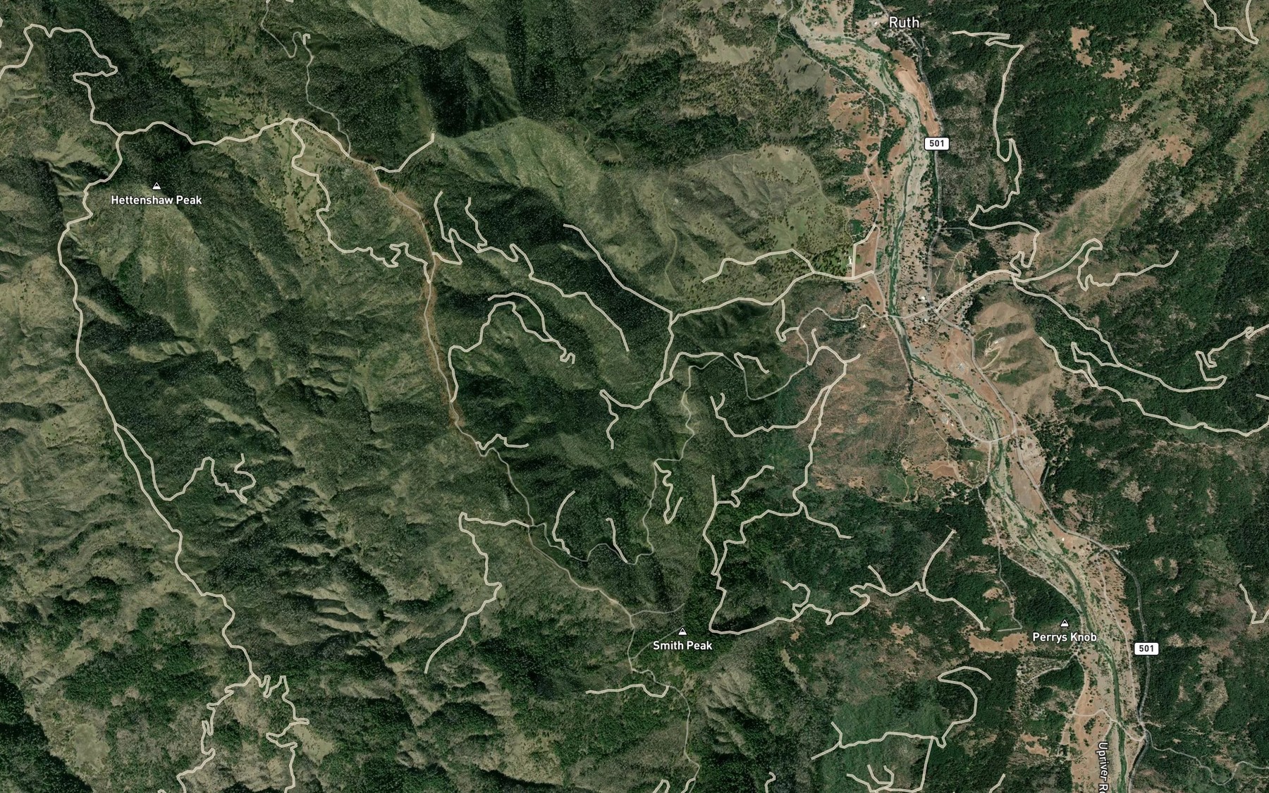 Satellite map of the Lynch Creek