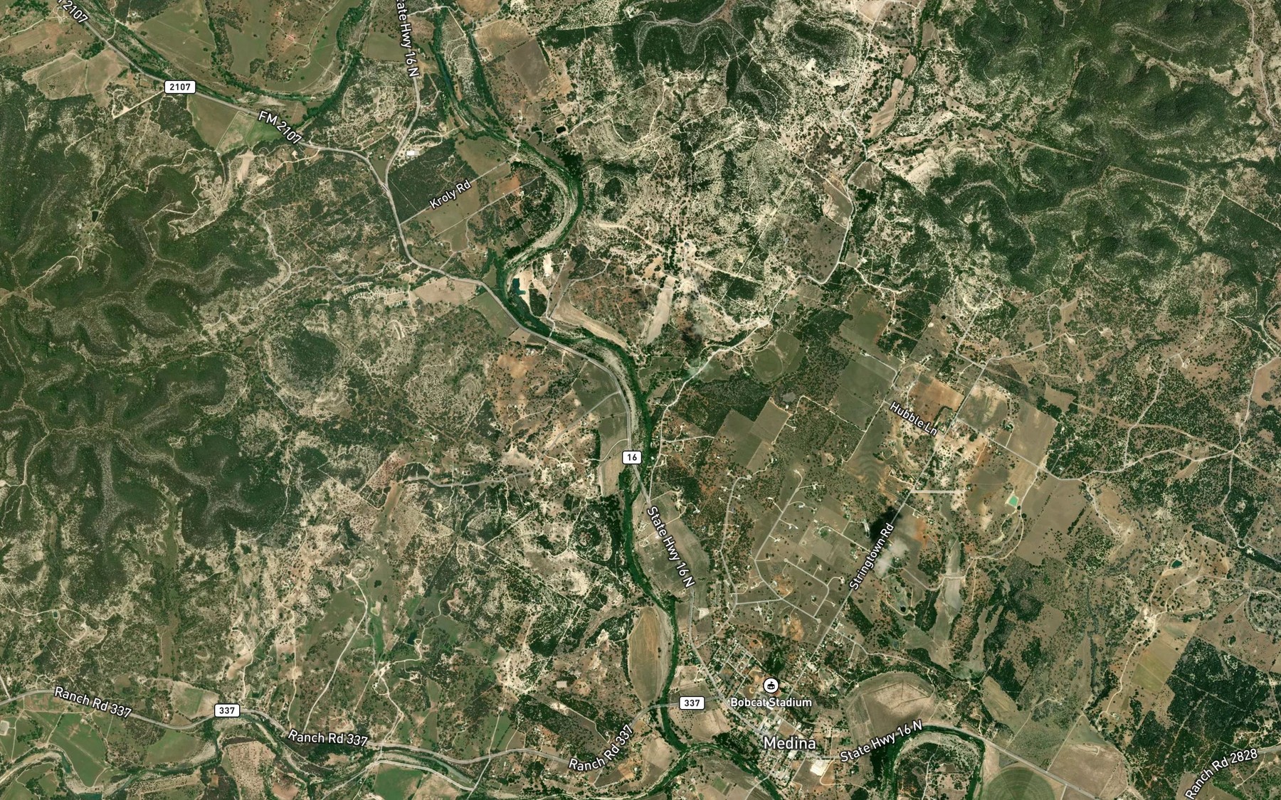 Satellite map of the Benton Creek