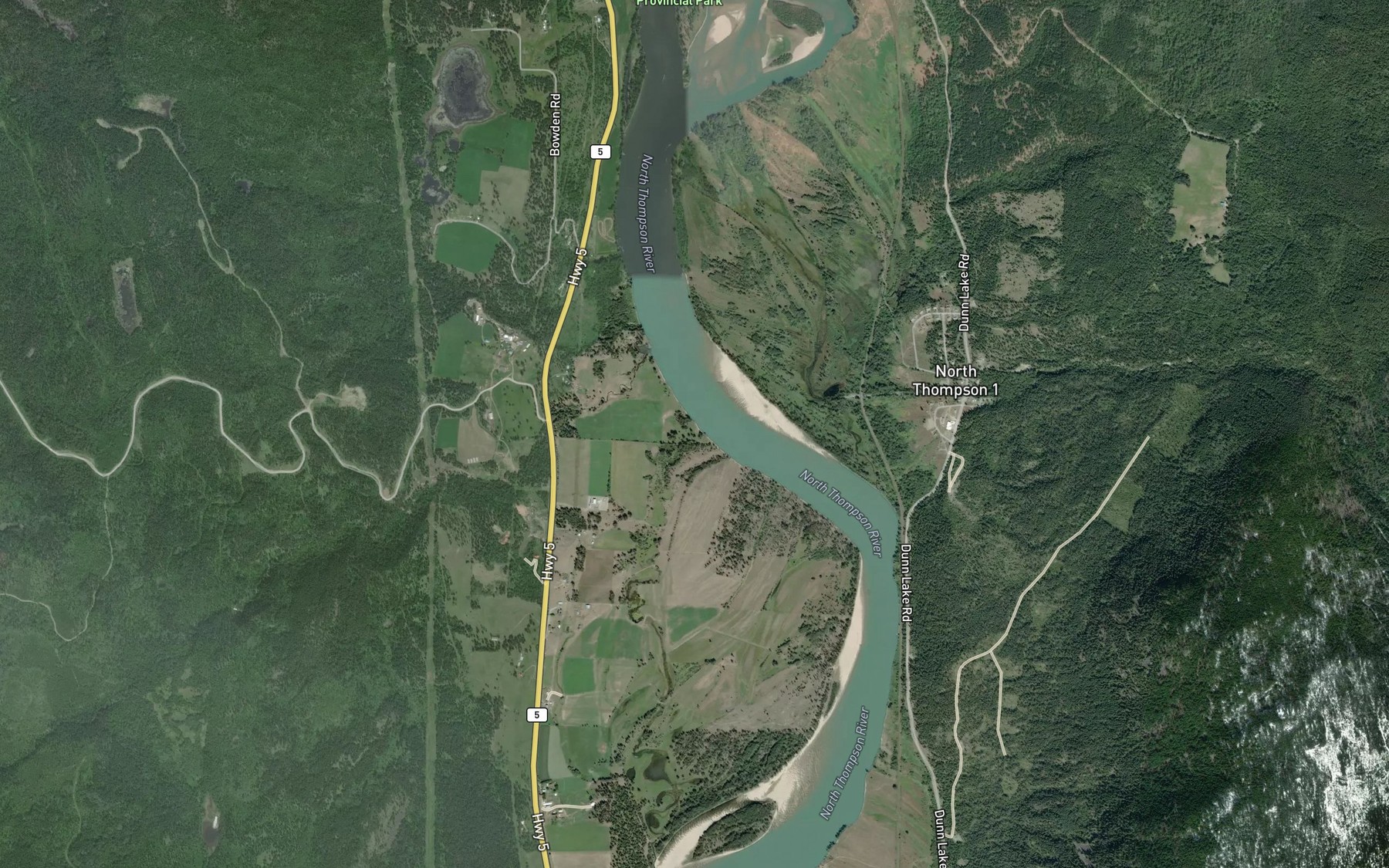Satellite map of the Lindquist Creek