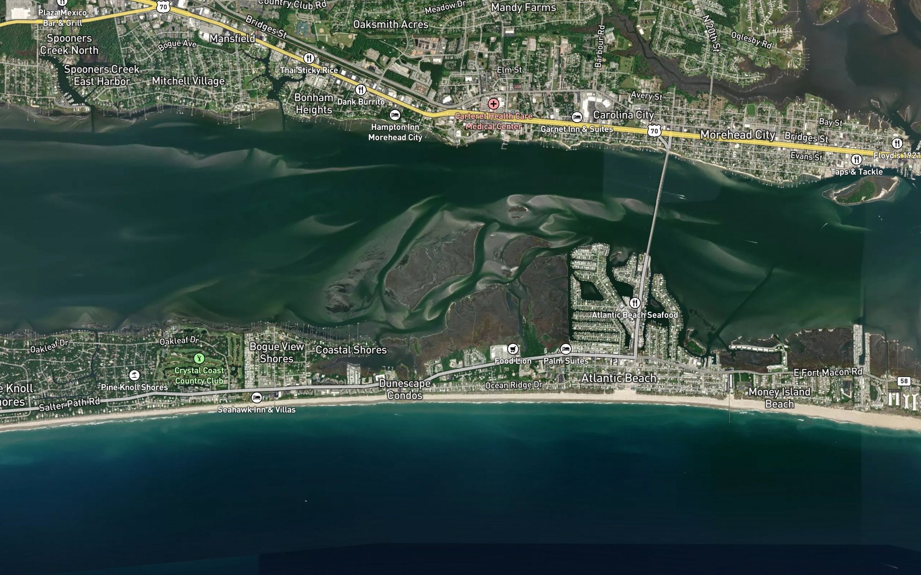 Satellite map of the Hoop Pole Creek