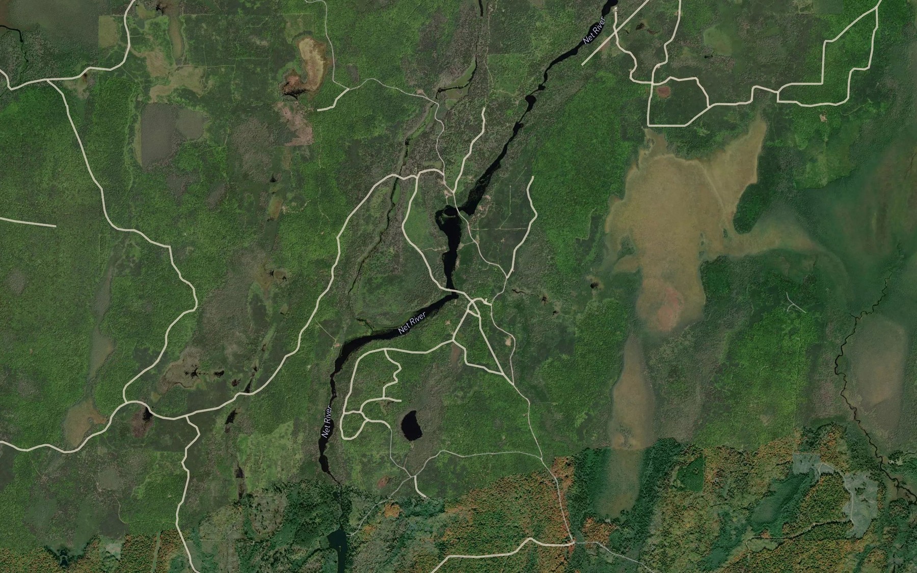 Satellite map of the Mikes Creek