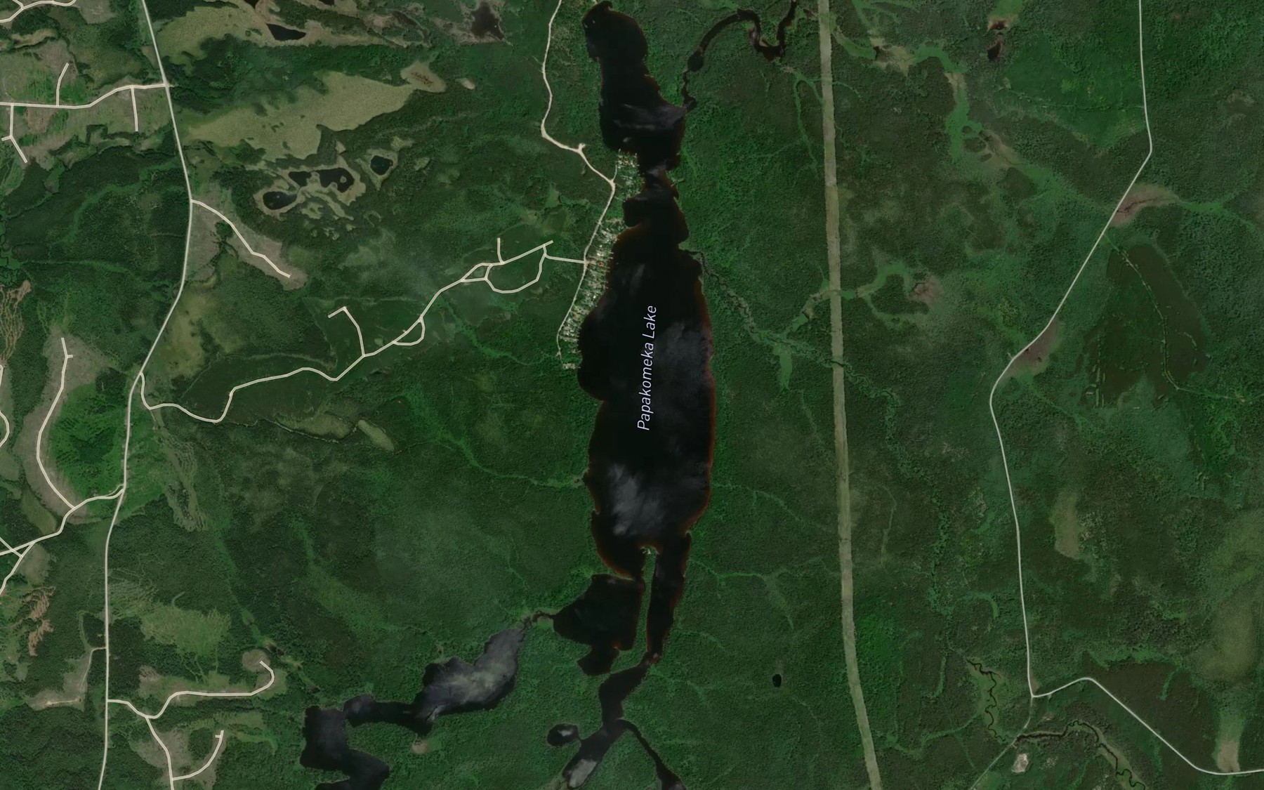 Satellite map of the Papakomeka Lake