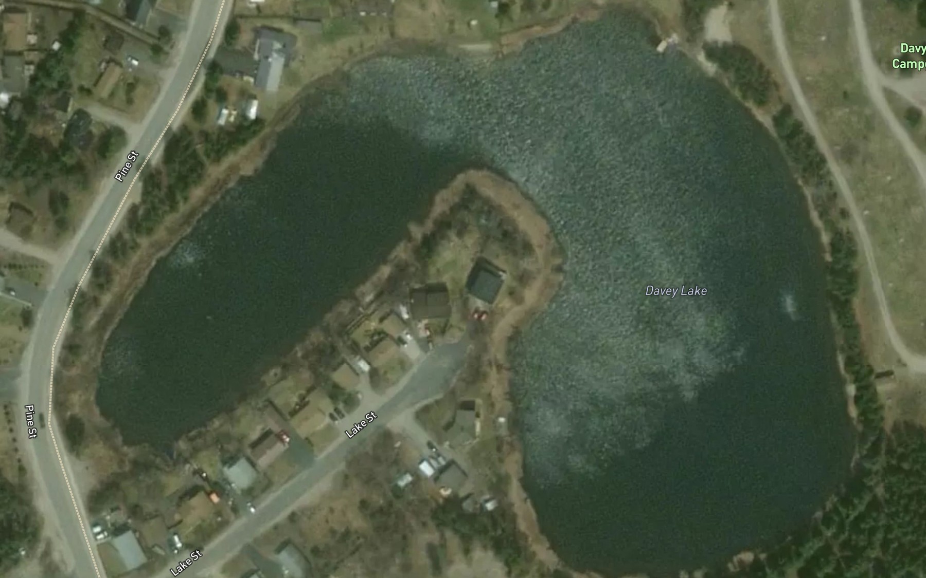 Satellite map of the Davy Lake