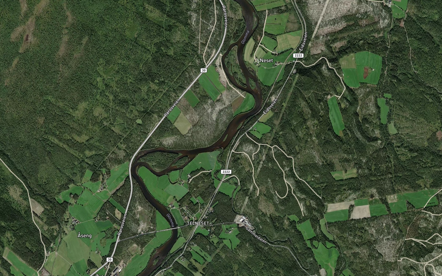 Satellite map of the Stortela
